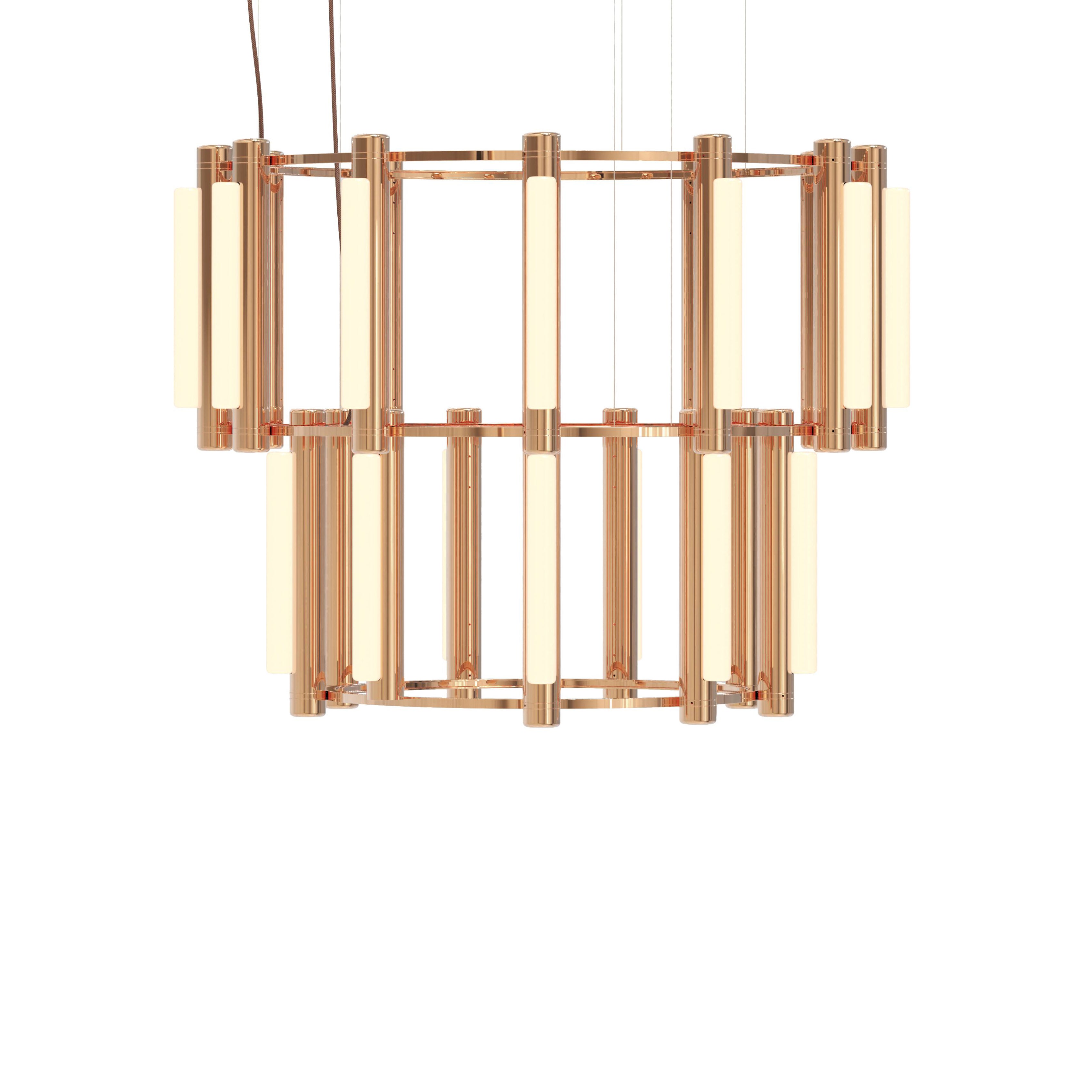 Pipeline 8 Chandelier: Copper