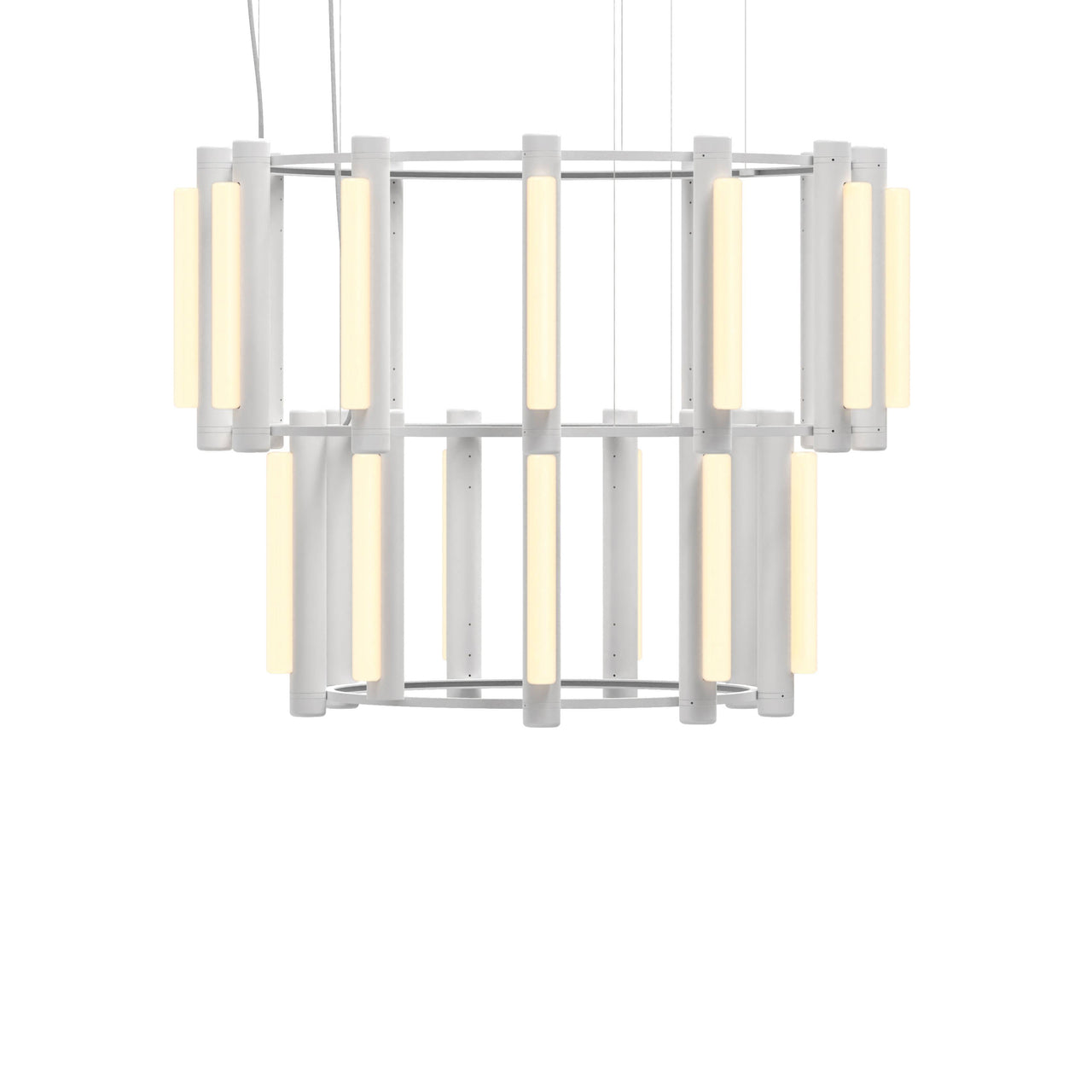 Pipeline 8 Chandelier: White