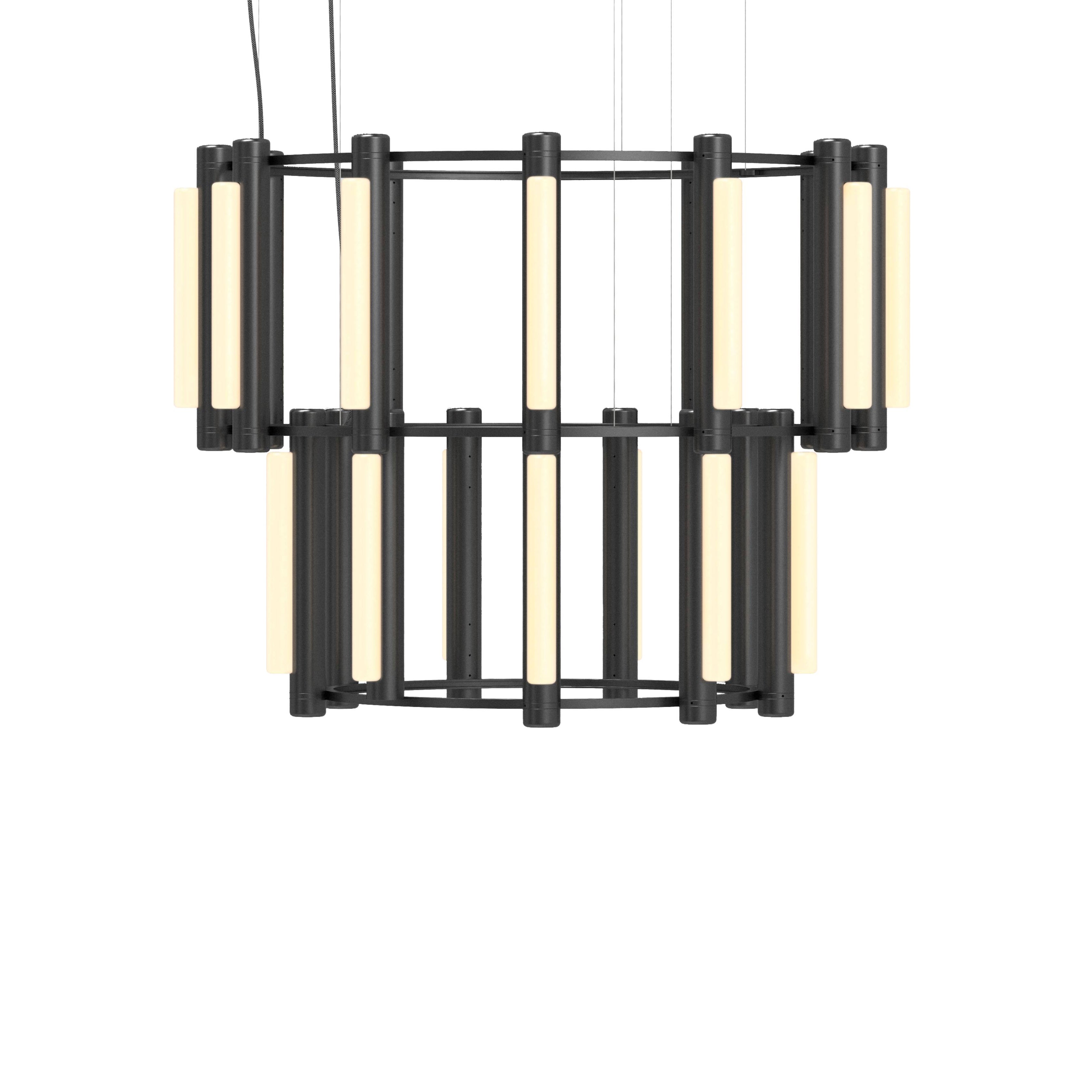 Pipeline 8 Chandelier: Black