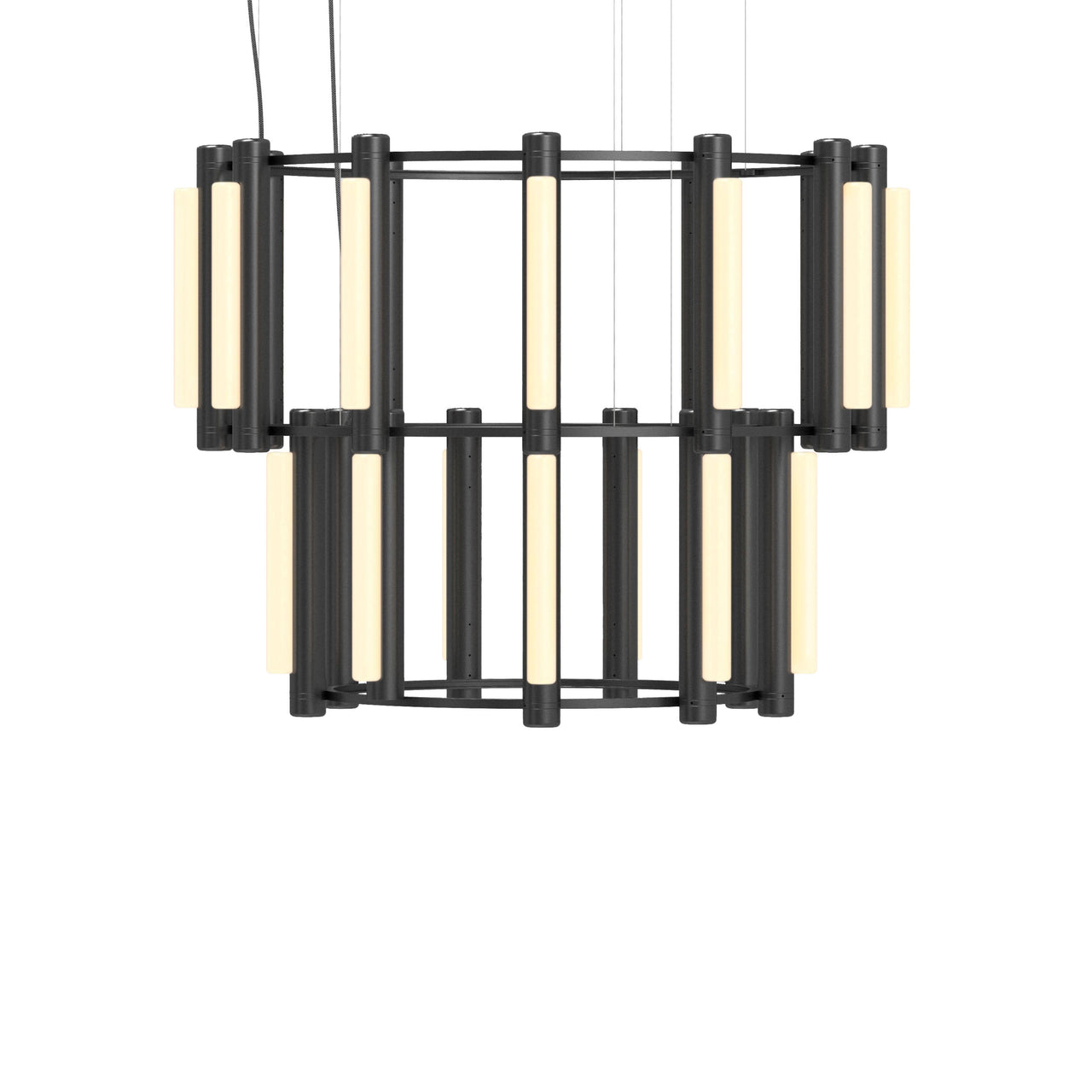 Pipeline 8 Chandelier: Black