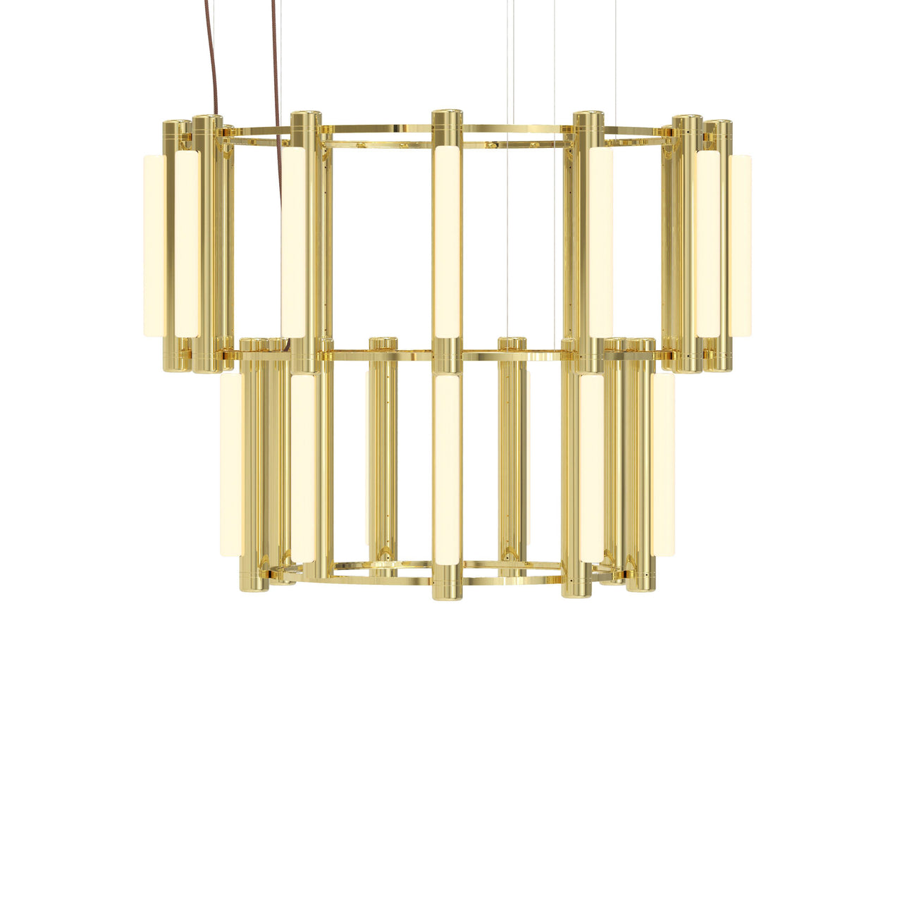 Pipeline 8 Chandelier: Brass