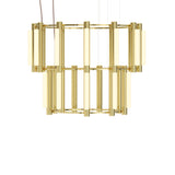 Pipeline 8 Chandelier: Brass
