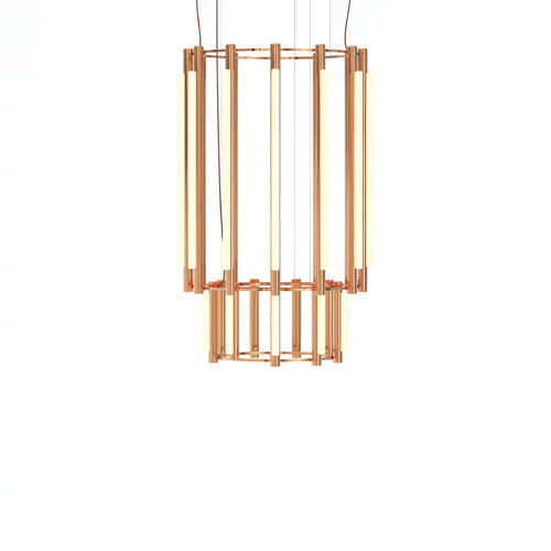 Pipeline 9 Chandelier: Copper