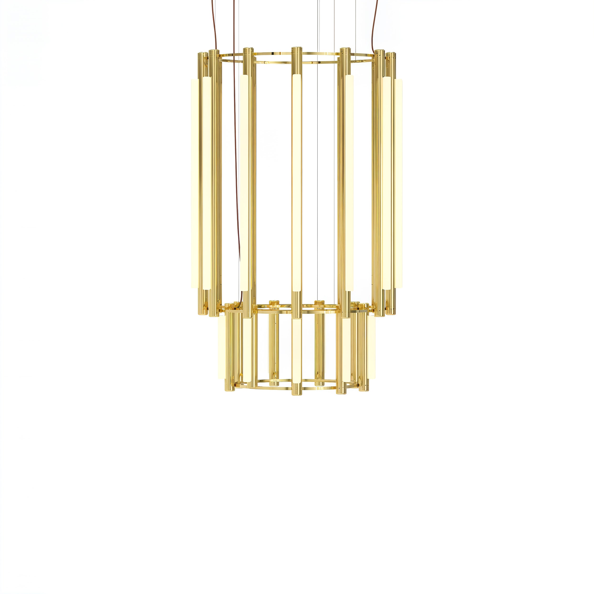 Pipeline 9 Chandelier: Brass