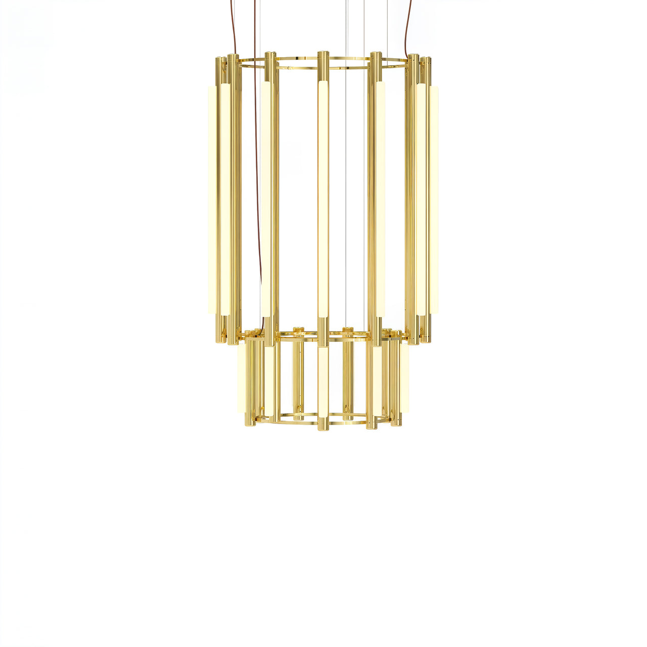 Pipeline 9 Chandelier: Brass