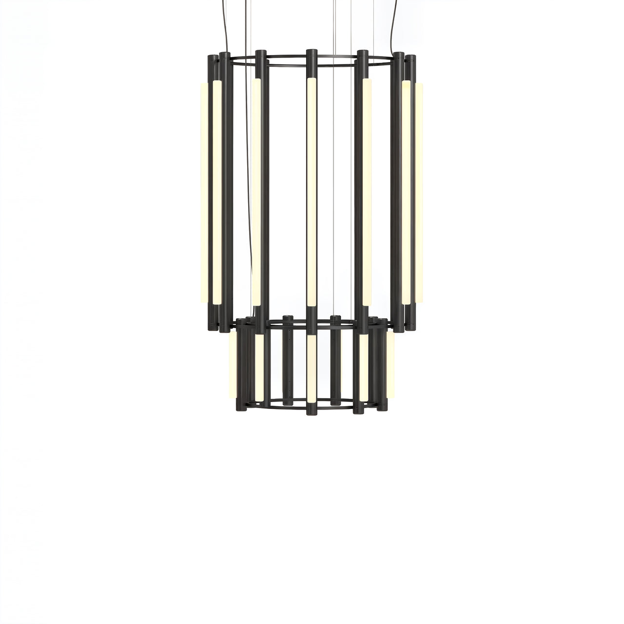 Pipeline 9 Chandelier: Black