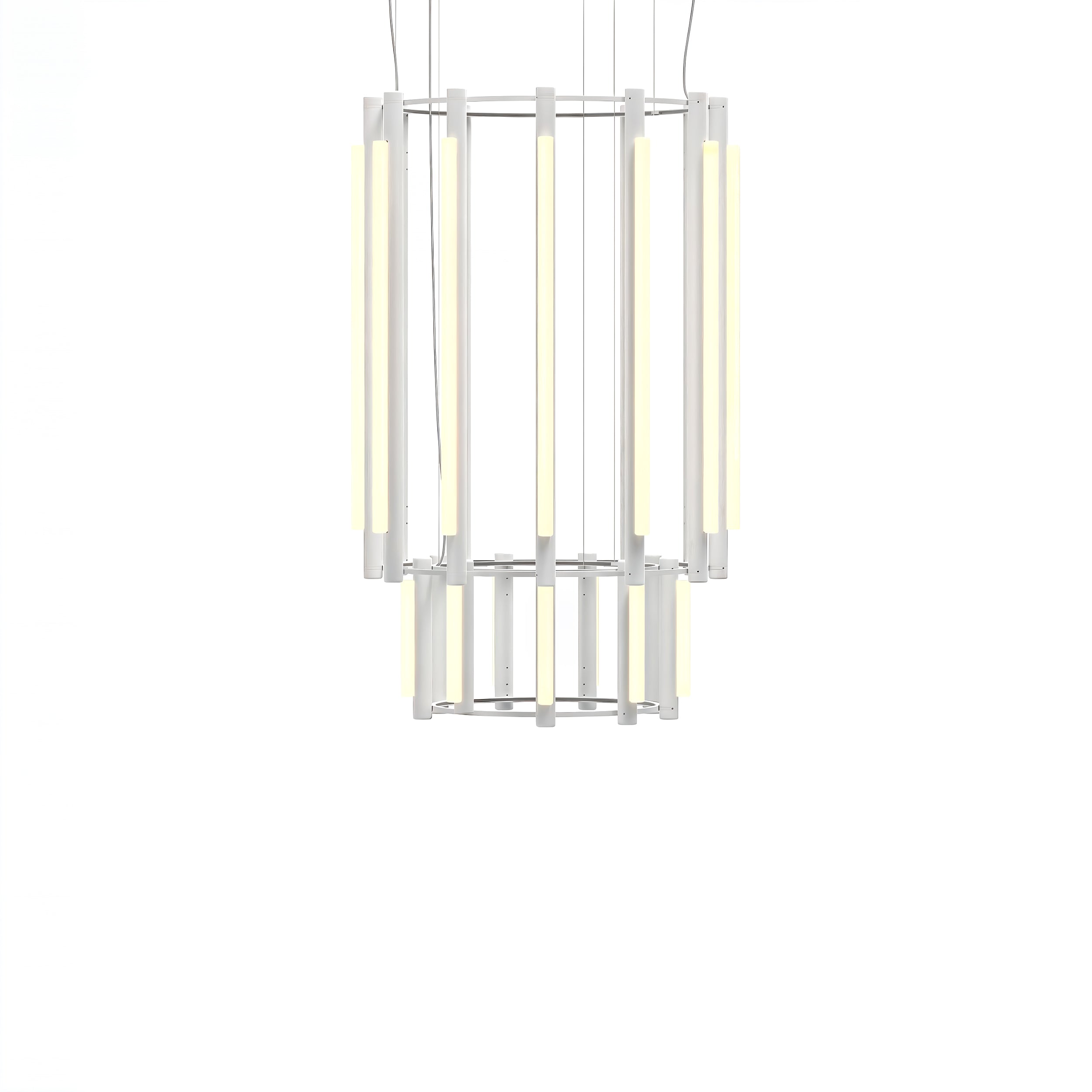 Pipeline 9 Chandelier: White