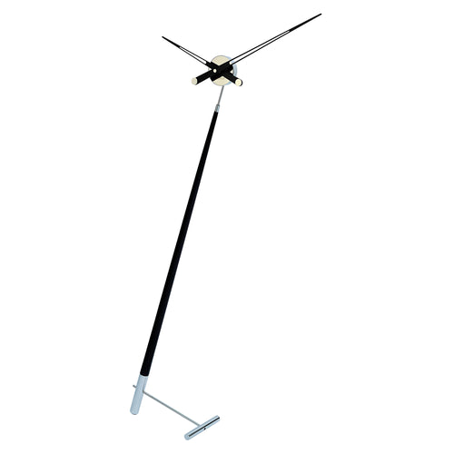 Pisa Clock: Chromed Brass + Black Lacquered Walnut