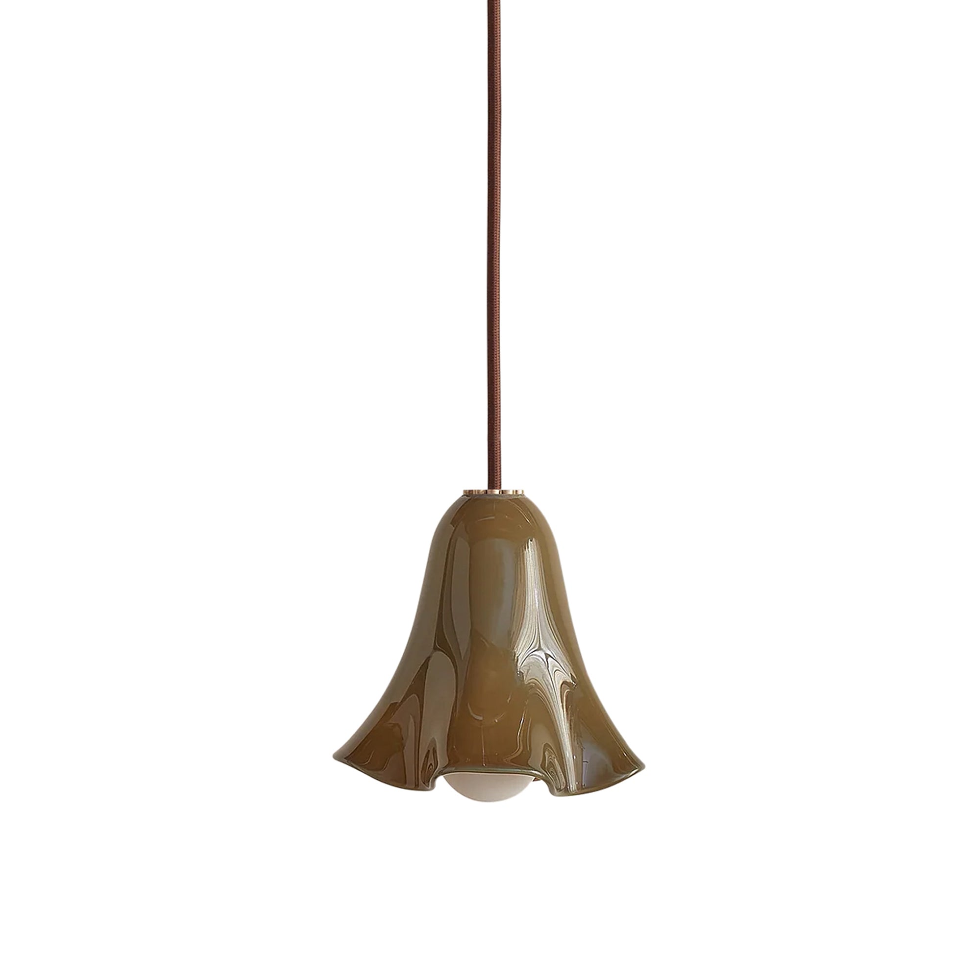 Fazzo Petite Pendant: Pistachio + Brass