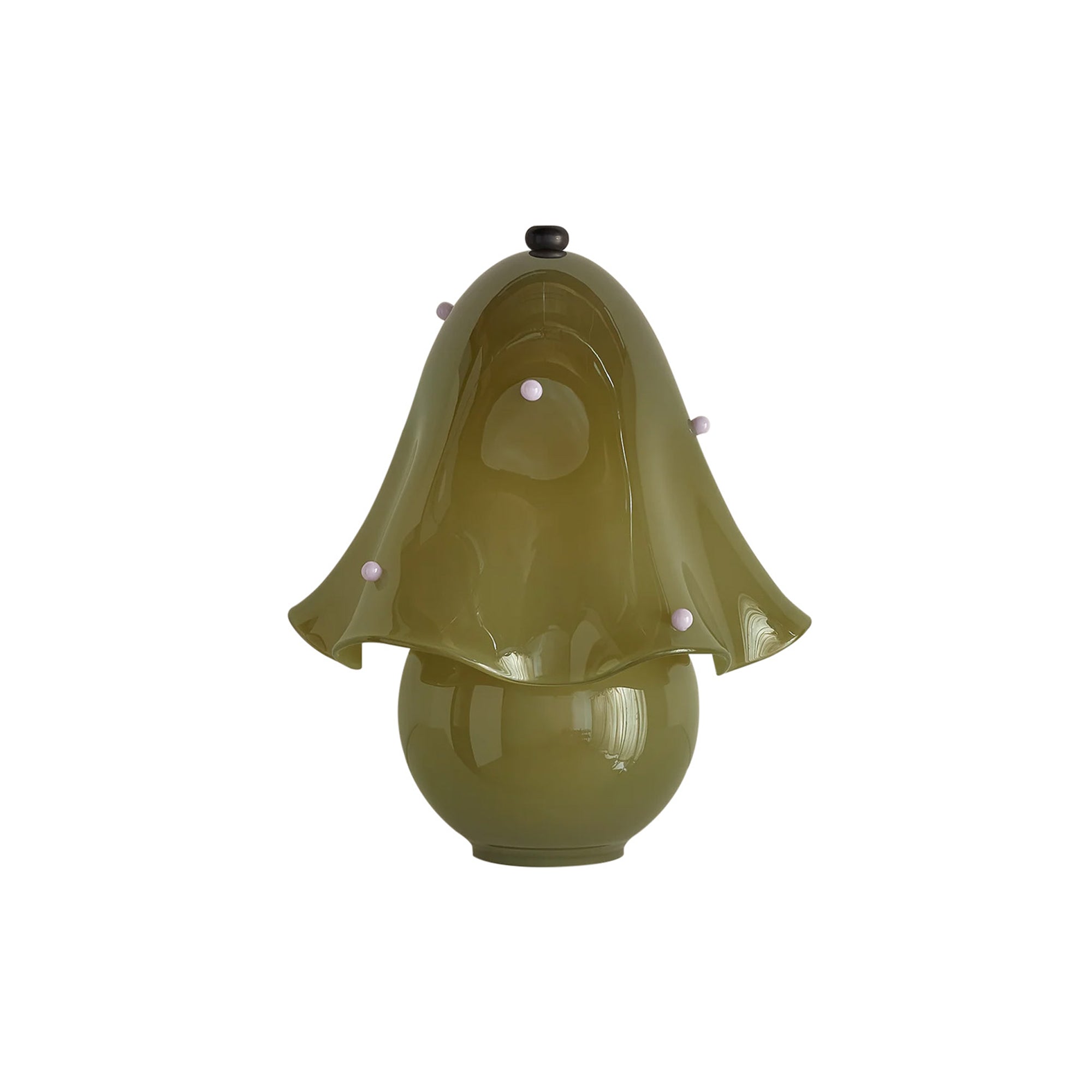 Fazzo Table Lamp: Pistachio + Pistachio + Lilac Embellishments + Blackened Brass