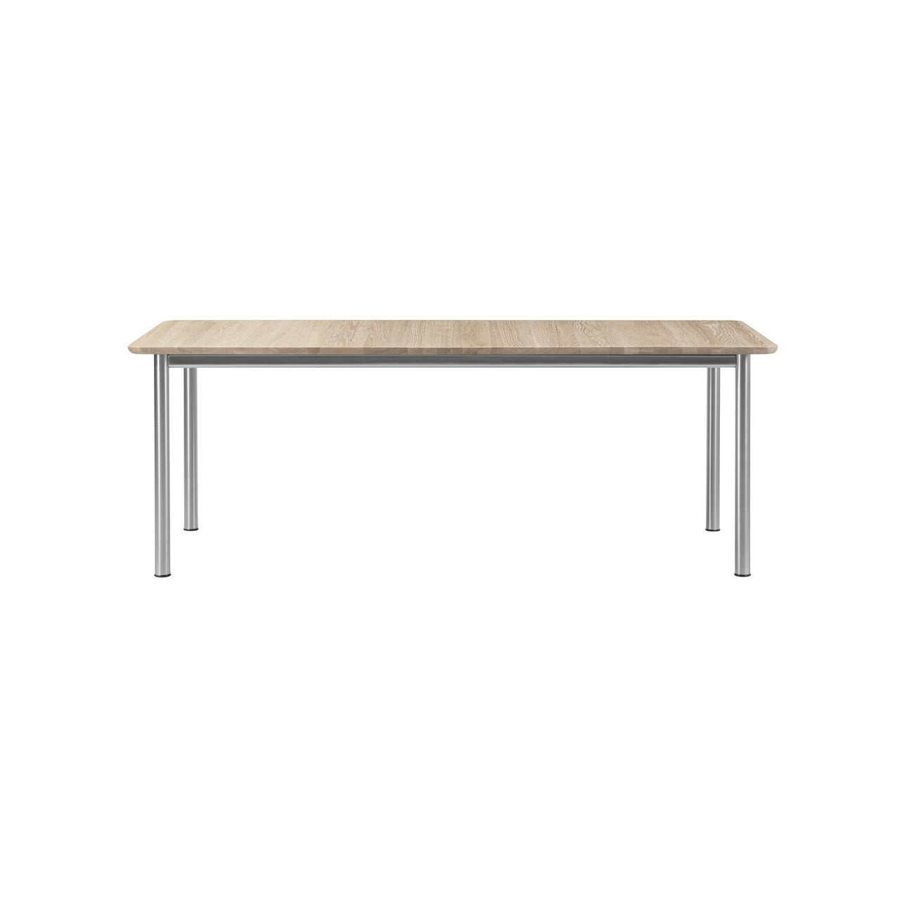 Plan Extendable Table: Light Oiled Oak + Brushed Steel