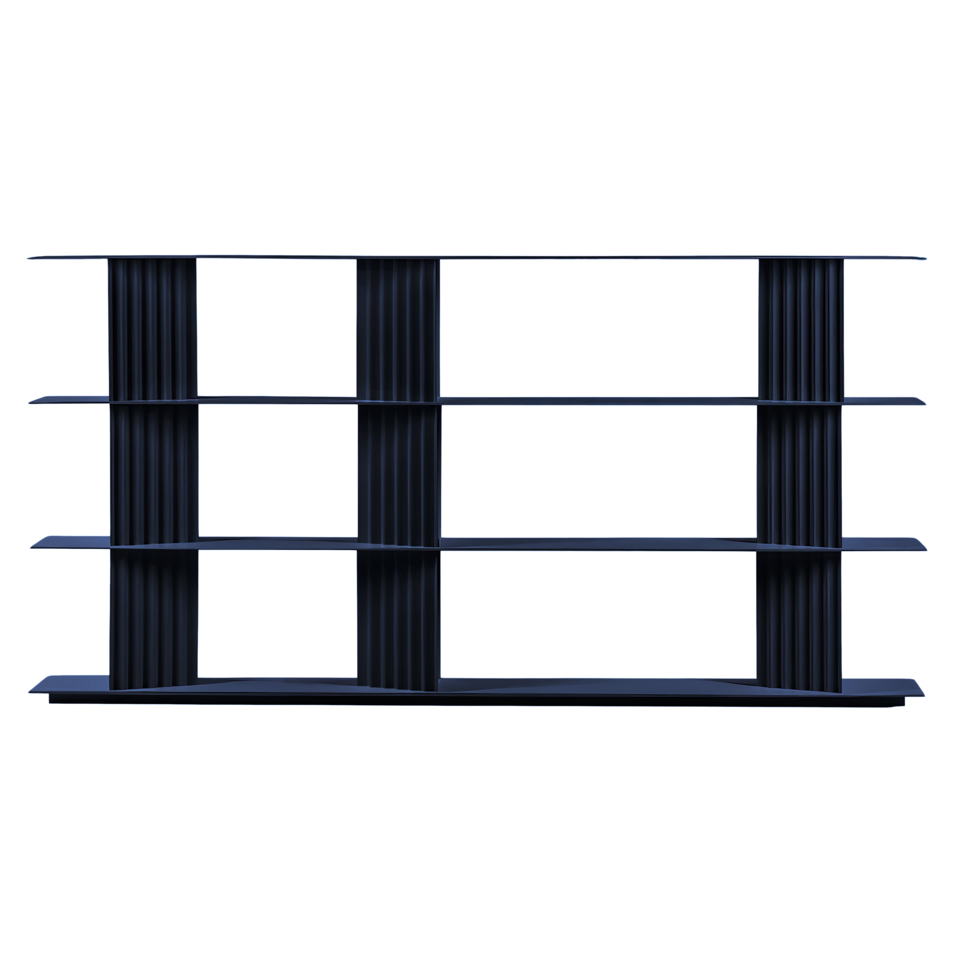 Plec Shelving: Large + Medium + Steel Blue