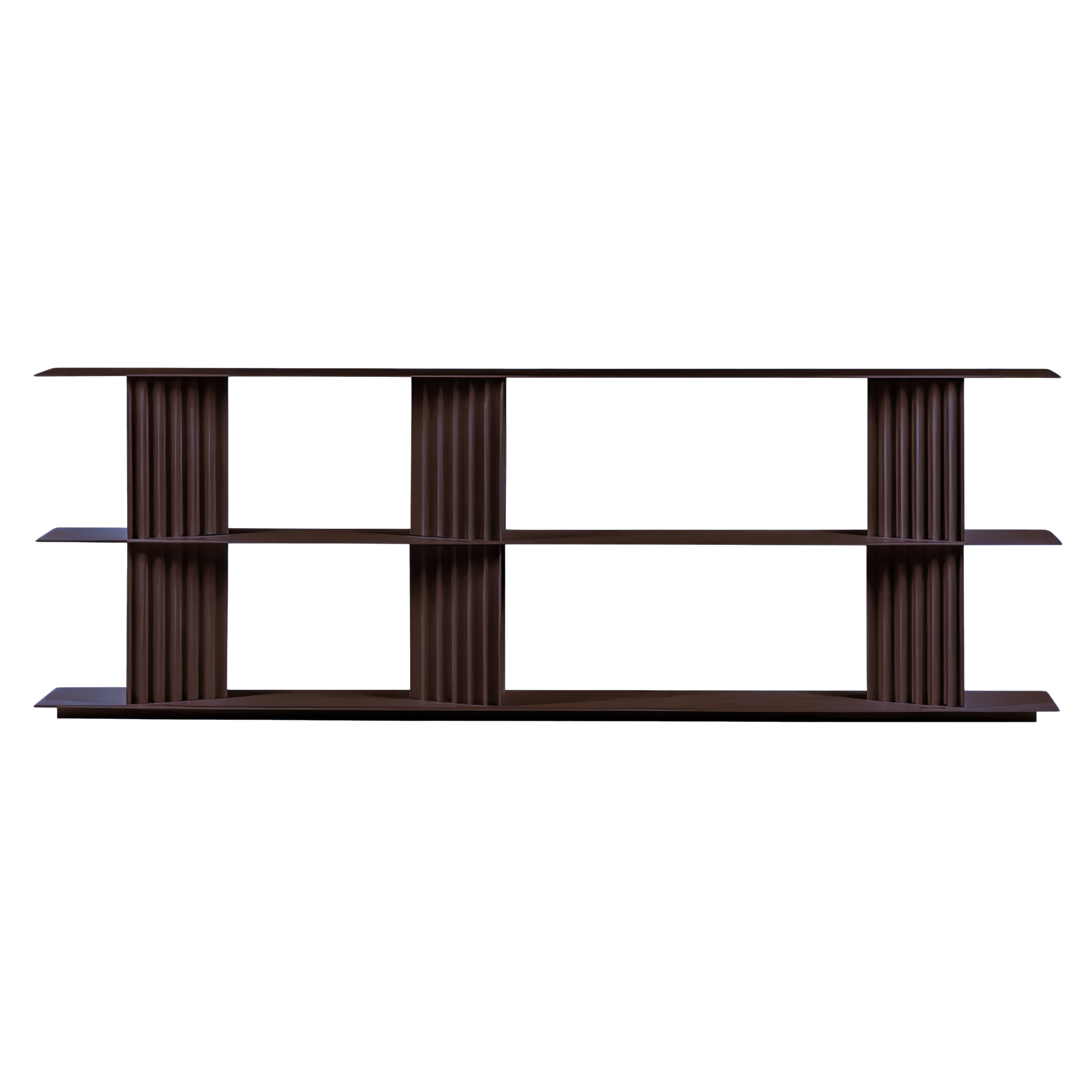 Plec Shelving: Large + Low + Grey Brown