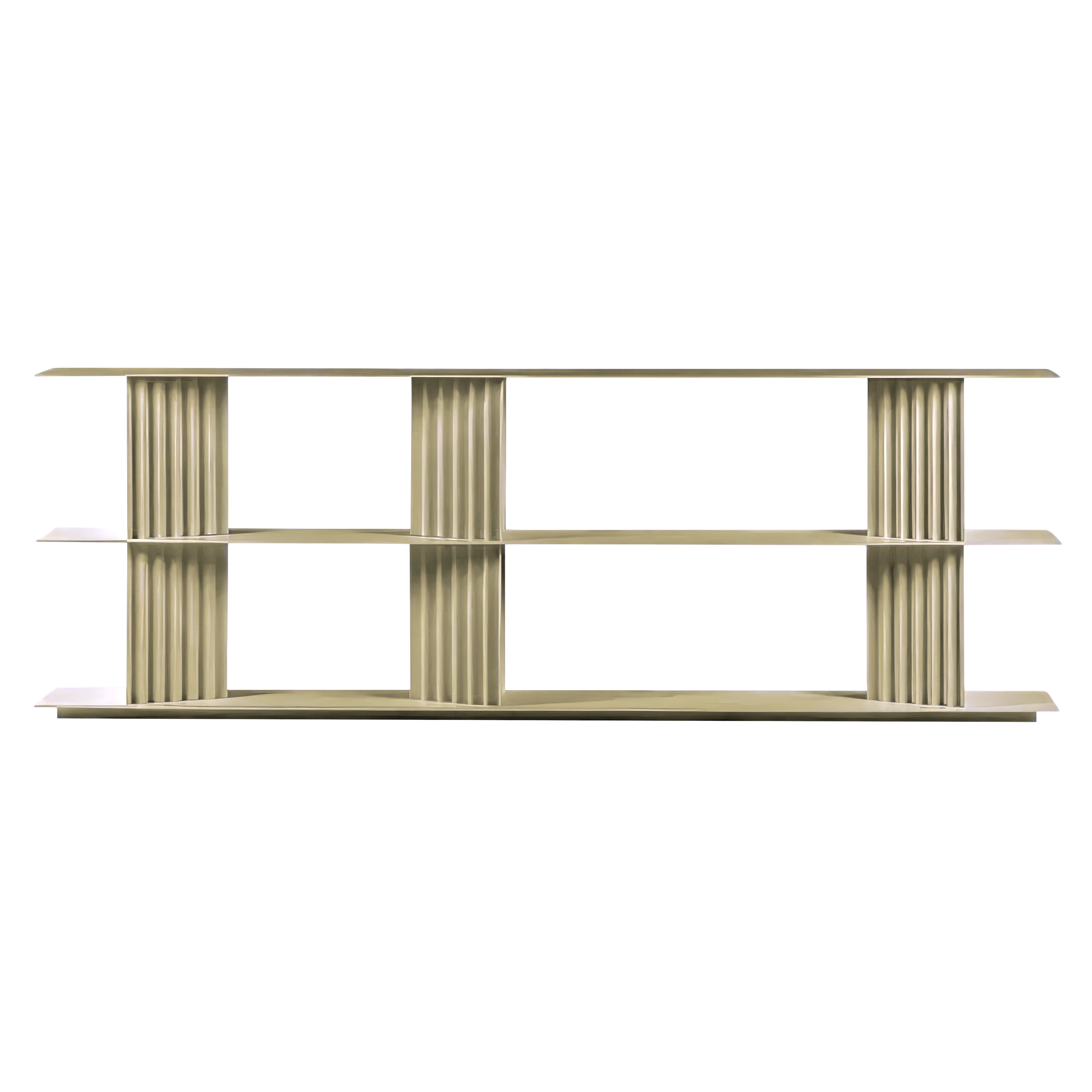 Plec Shelving: Large + Low + Silk Grey