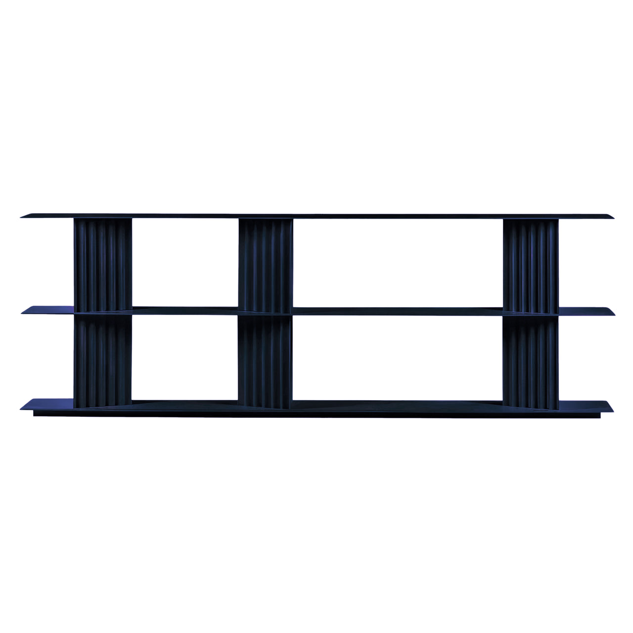 Plec Shelving: Large + Low + Steel Blue