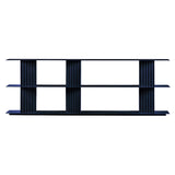 Plec Shelving: Large + Low + Steel Blue