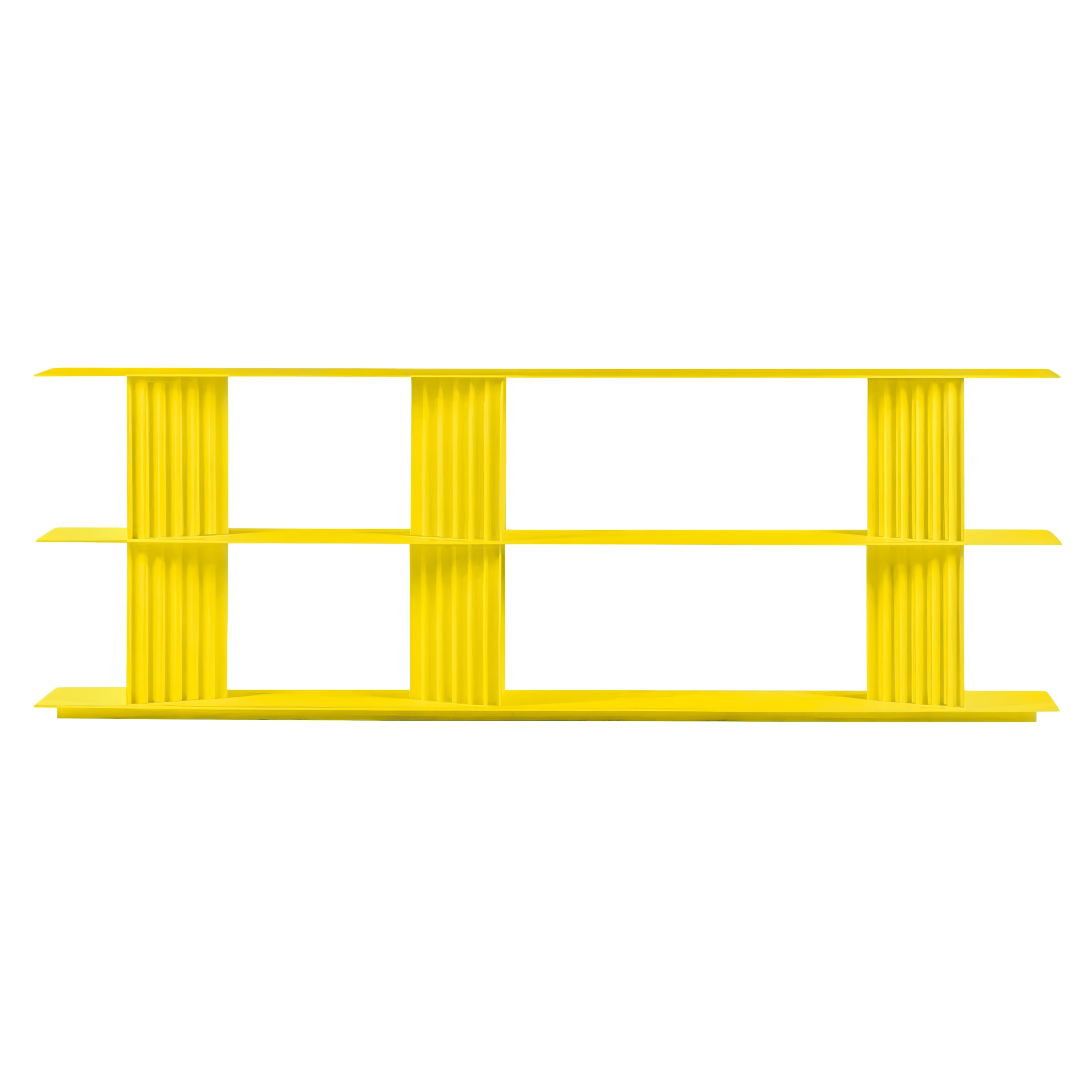 Plec Shelving: Large + Low + Sulfur Yellow