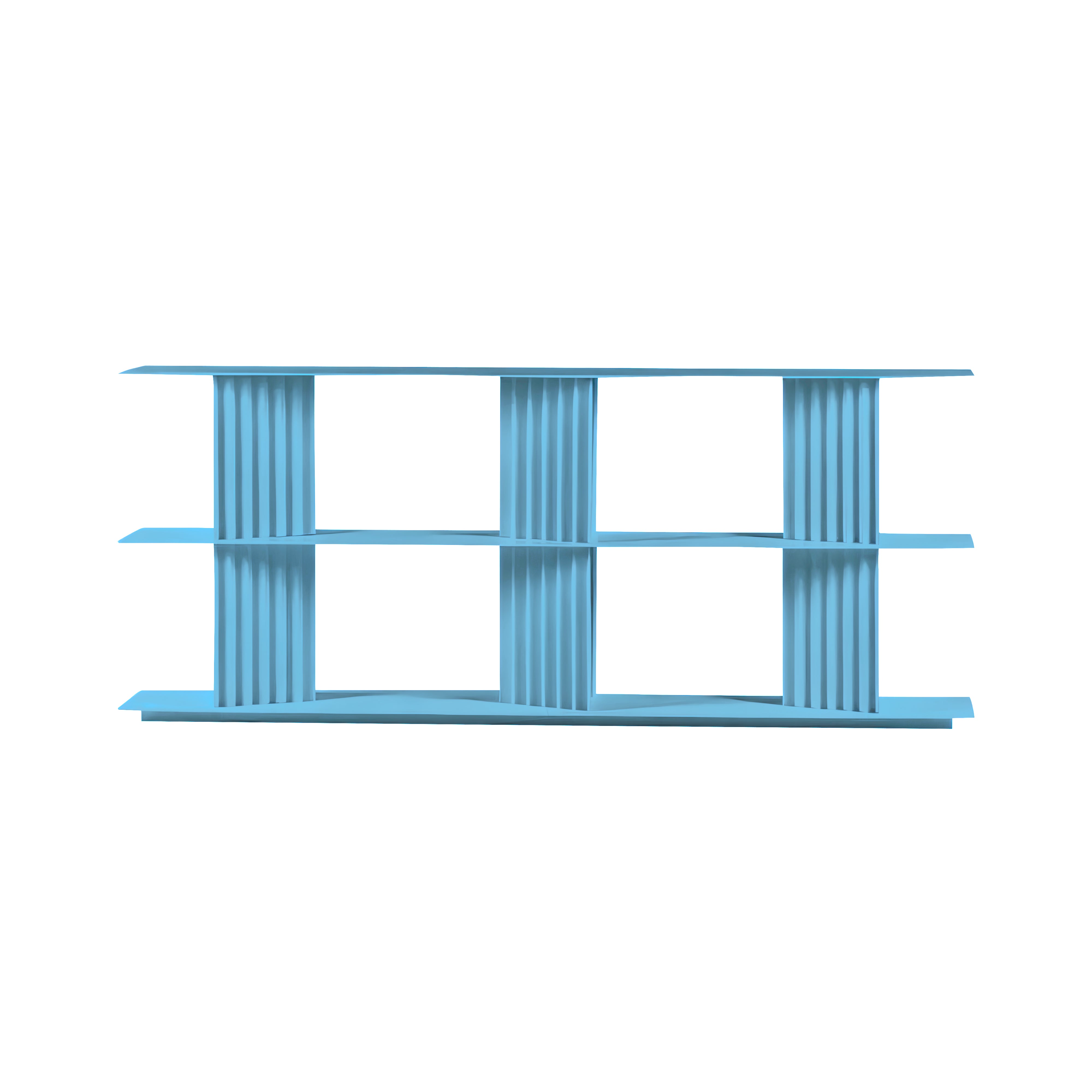 Plec Shelving: Medium + Low + Cool Blue