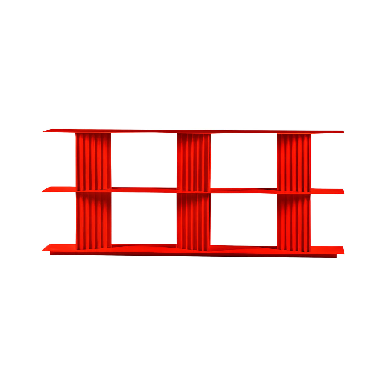Plec Shelving: Medium + Low + Traffic Red