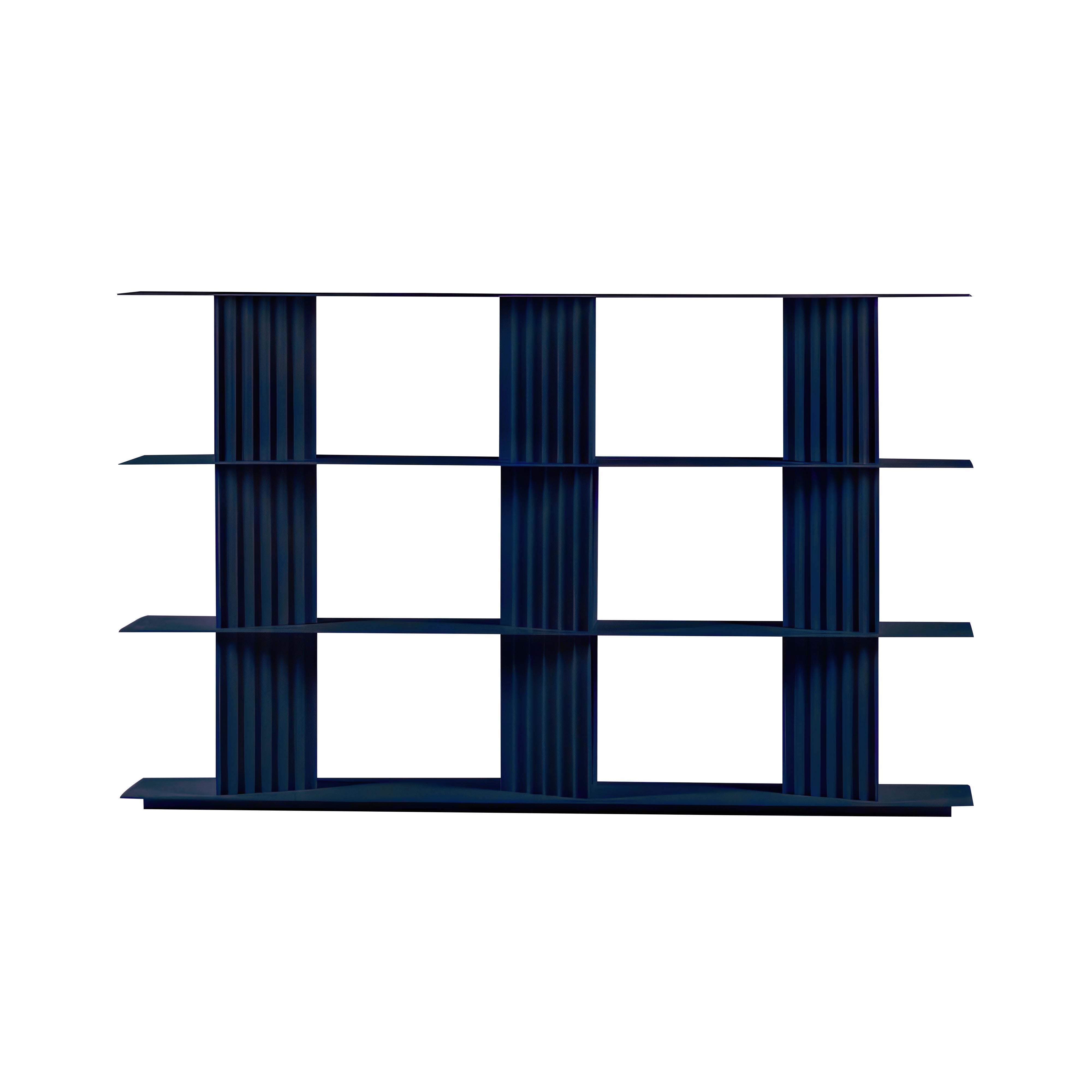 Plec Shelving: Medium + Medium + Steel Blue