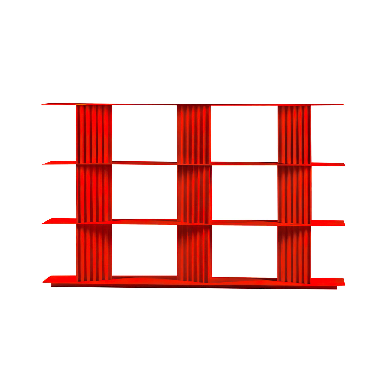 Plec Shelving: Medium + Medium + Traffic Red