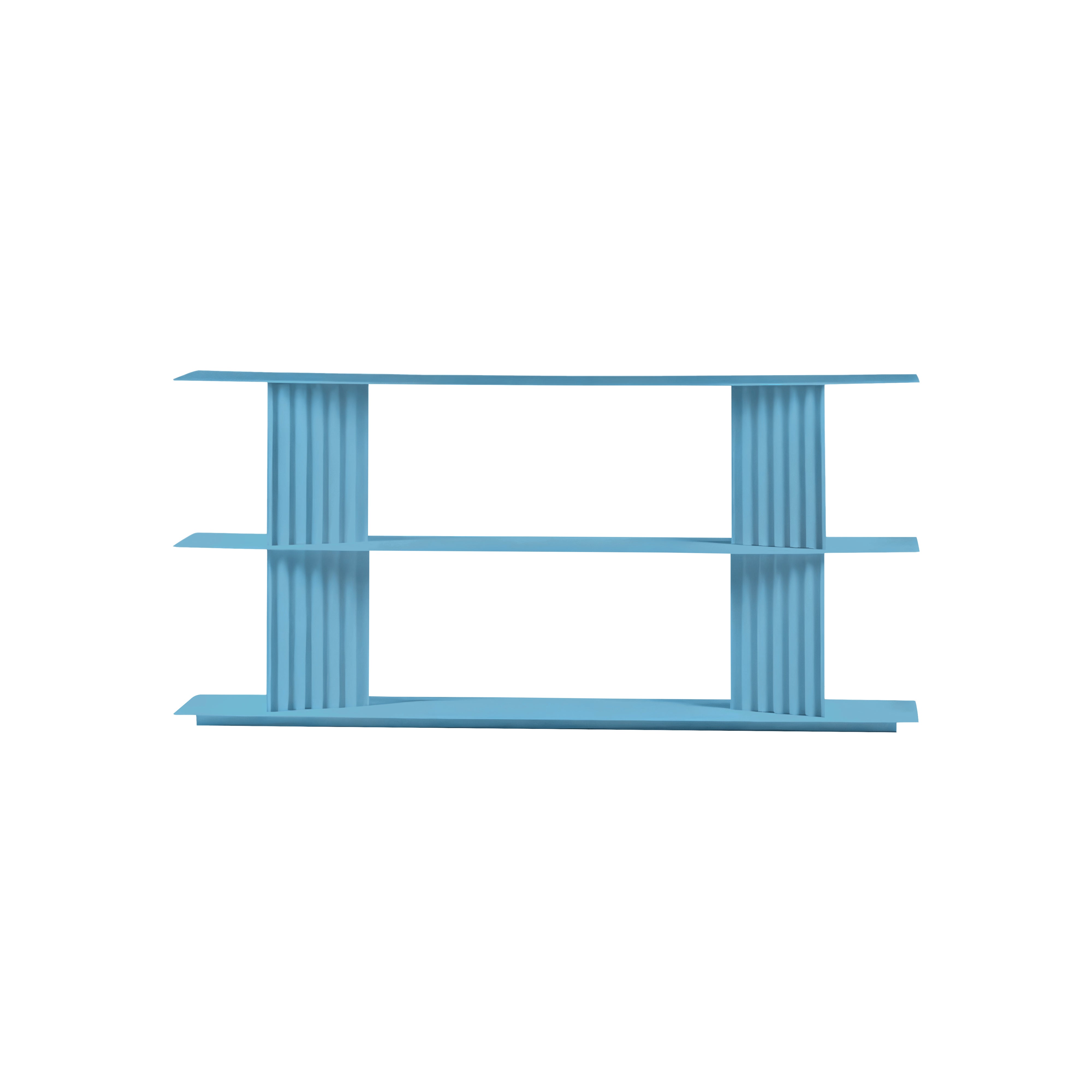 Plec Shelving: Small + Low + Cool Blue