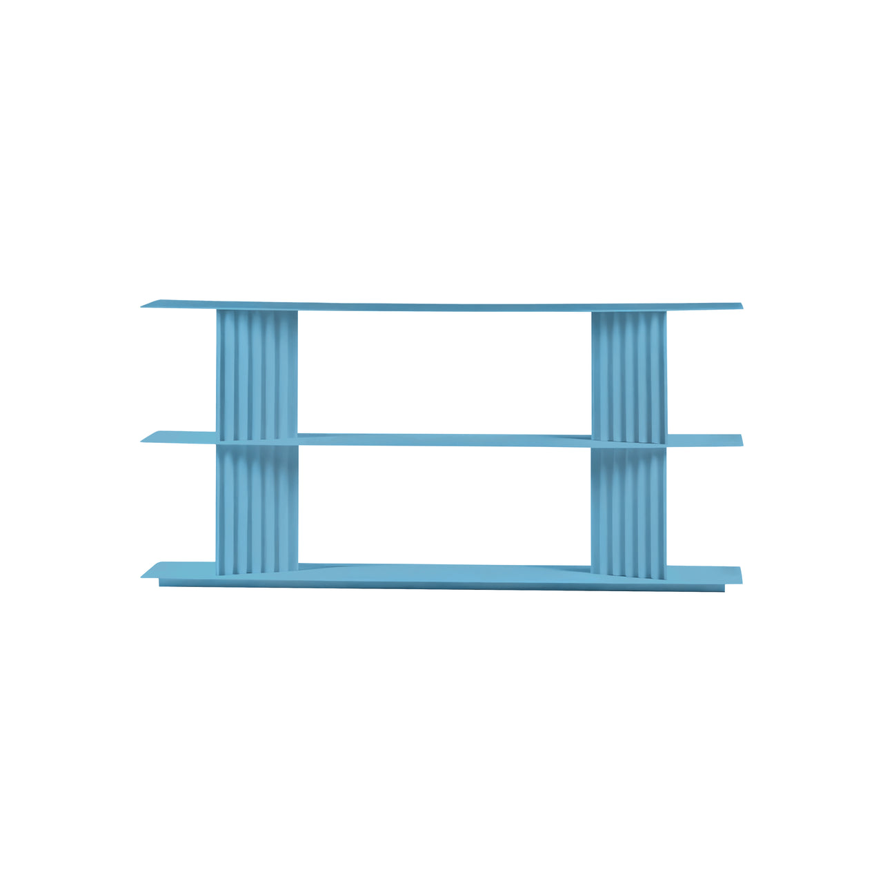 Plec Shelving: Small + Low + Cool Blue