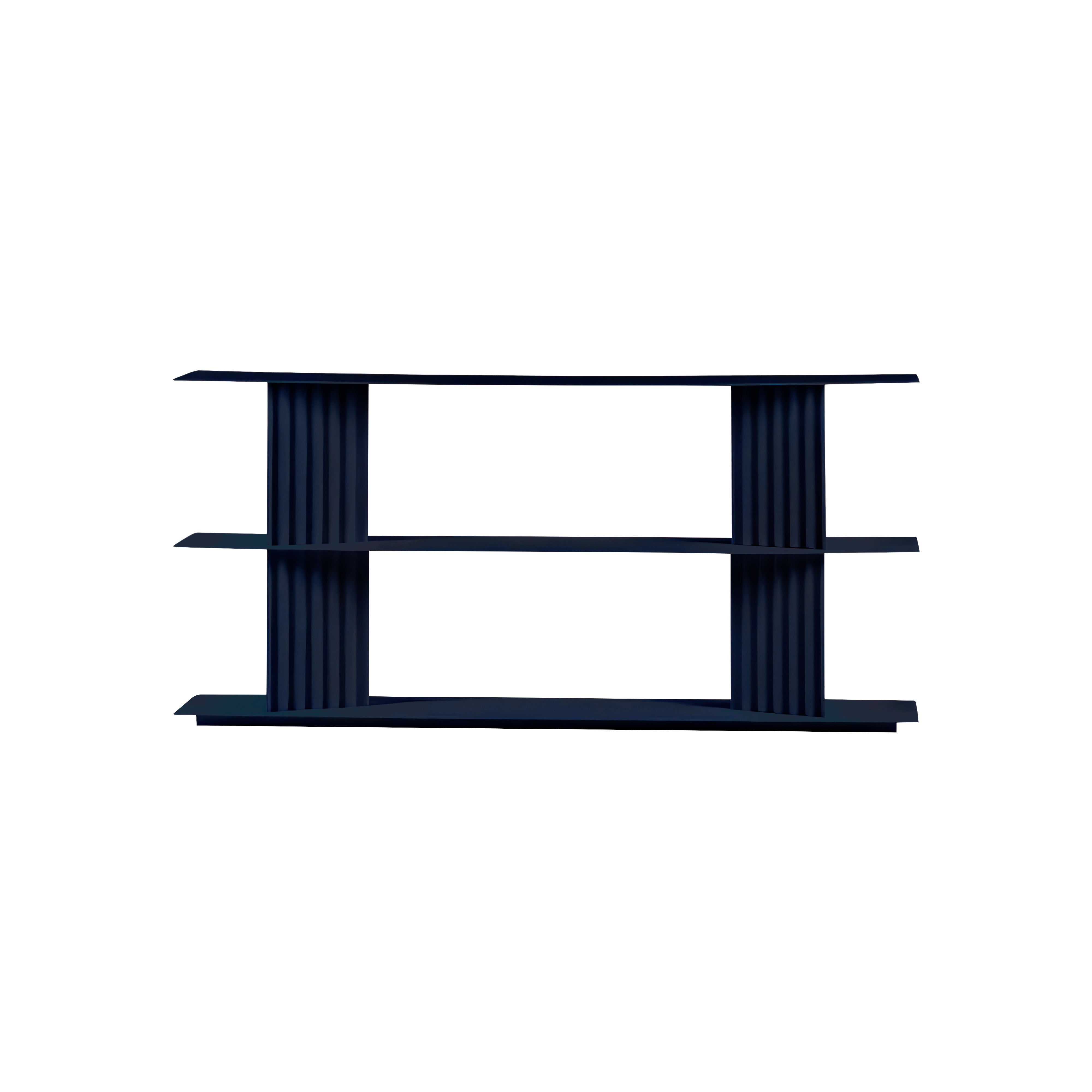 Plec Shelving: Small + Low + Steel Blue