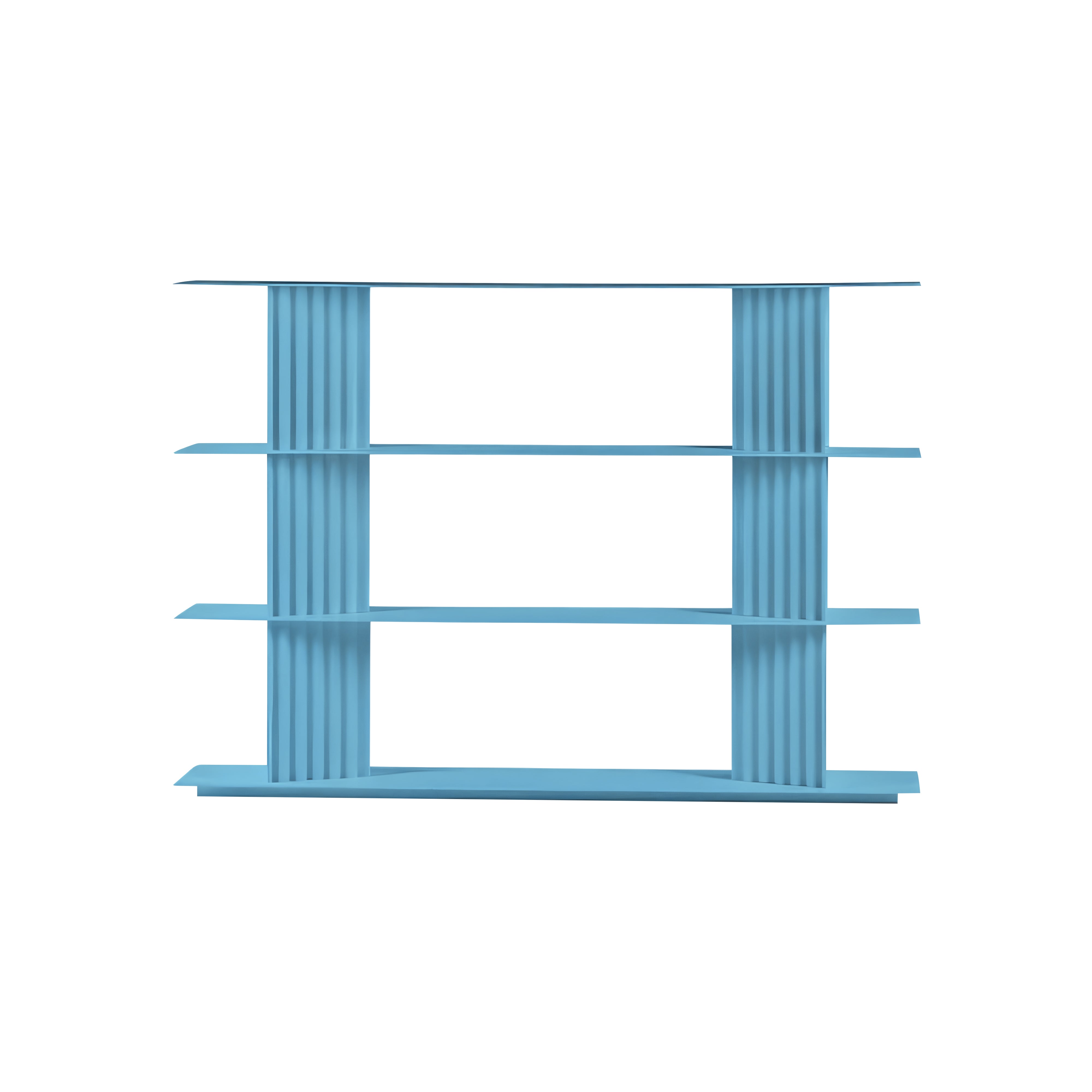 Plec Shelving: Small + Low + Cool Blue