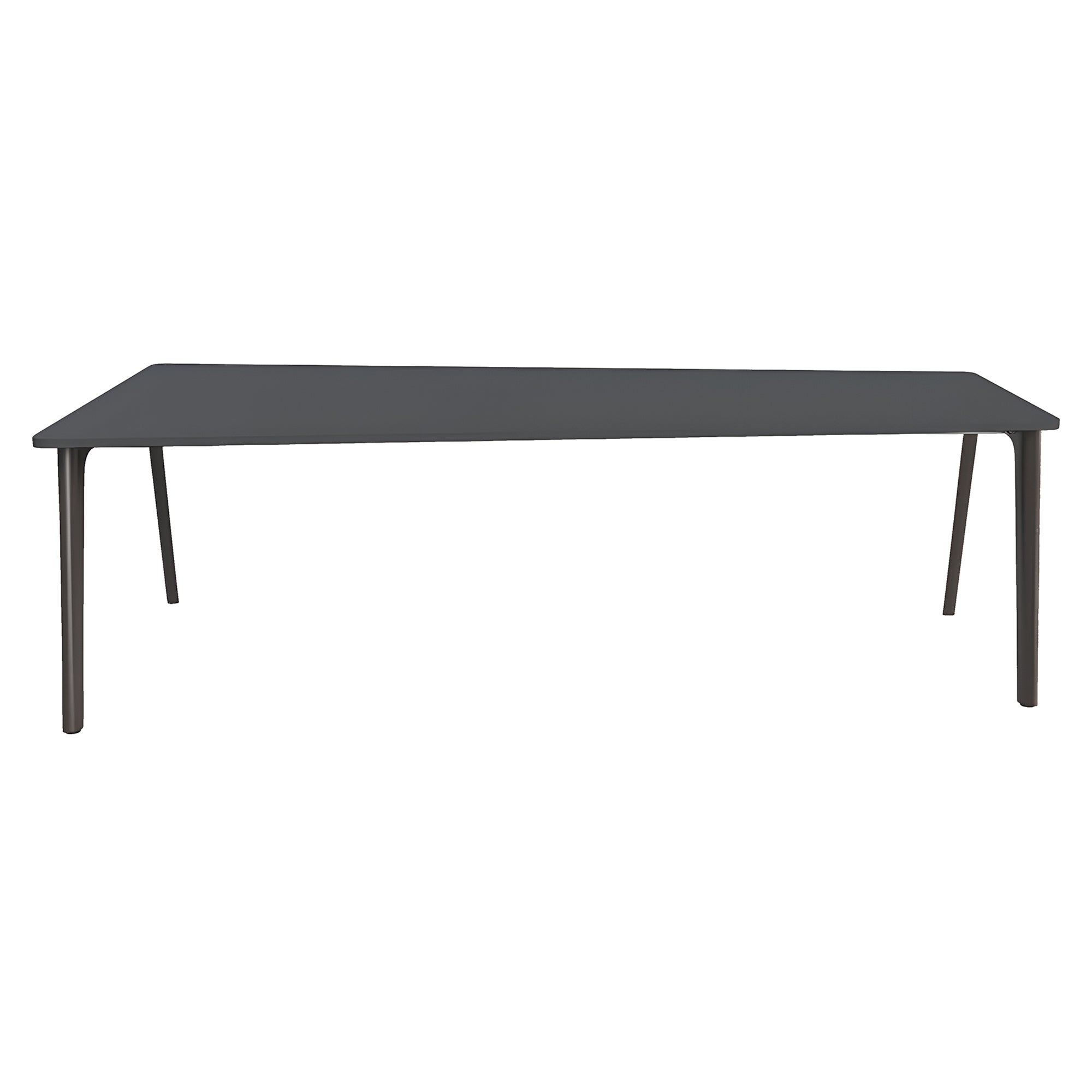 Pluralis Tapered Table: Mauve Brown Linoleum + Polished Aluminum