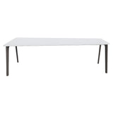 Pluralis Tapered Table: White Laminate + Polished Aluminum