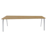 Pluralis Tapered Table: Oak Veneer + Polished Aluminum