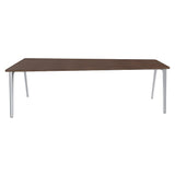 Pluralis Tapered Table: Walnut Veneer + Polished Aluminum