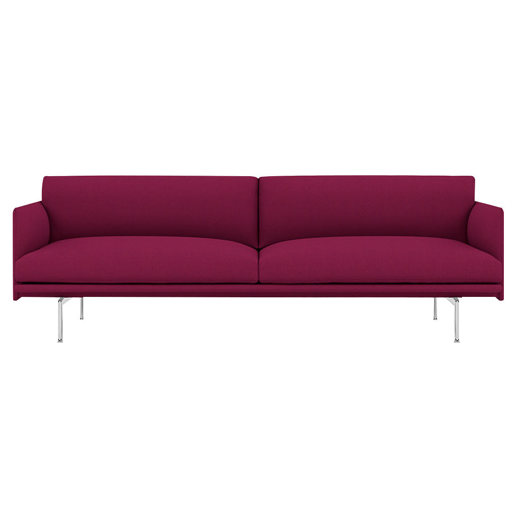 Outline 3-Seater Sofa: Polished Aluminum