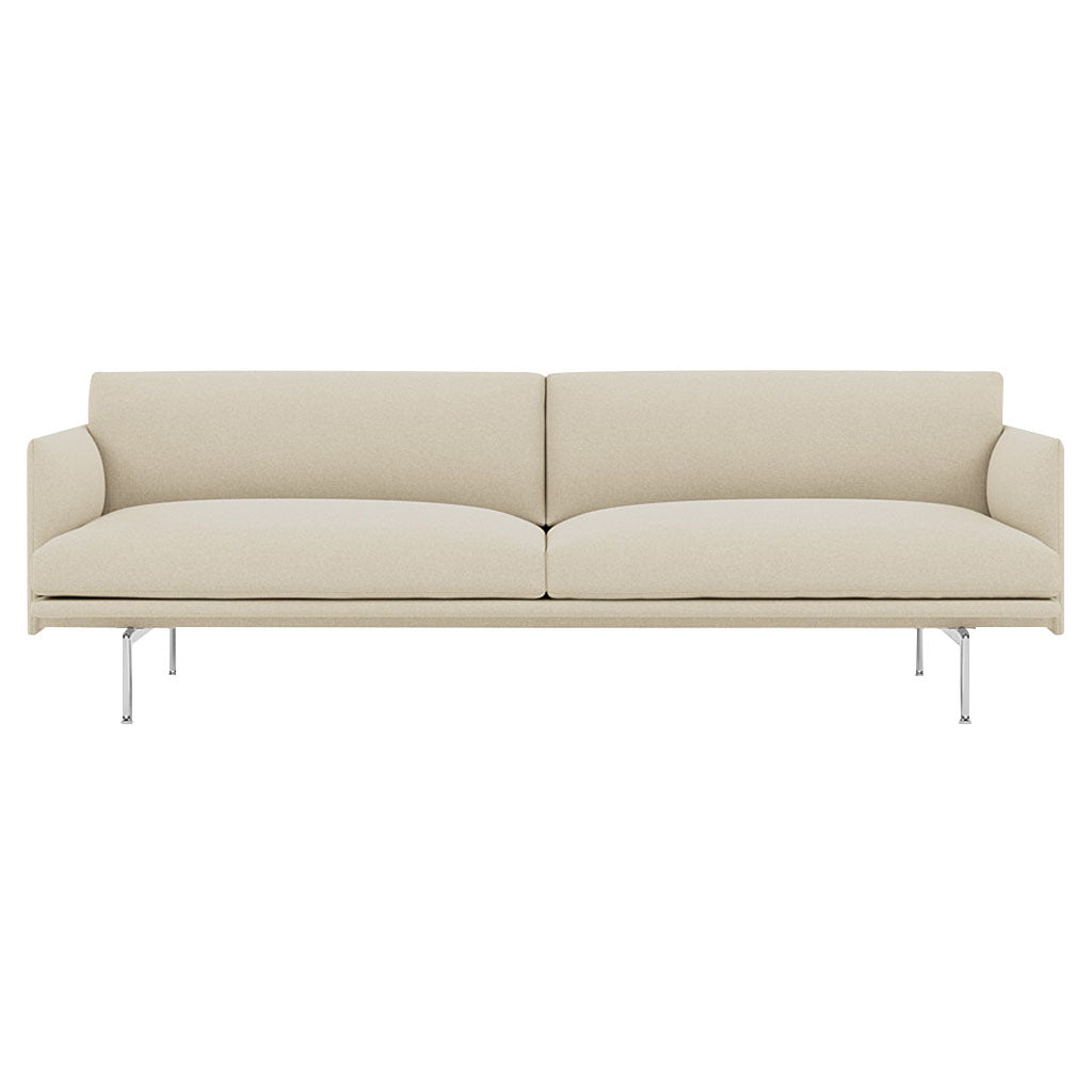 Outline 3-Seater Sofa: Polished Aluminum