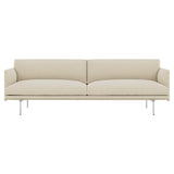 Outline 3-Seater Sofa: Polished Aluminum