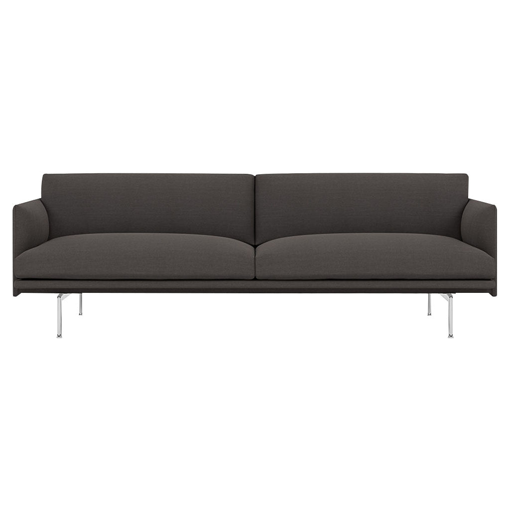 Outline 3-Seater Sofa: Polished Aluminum