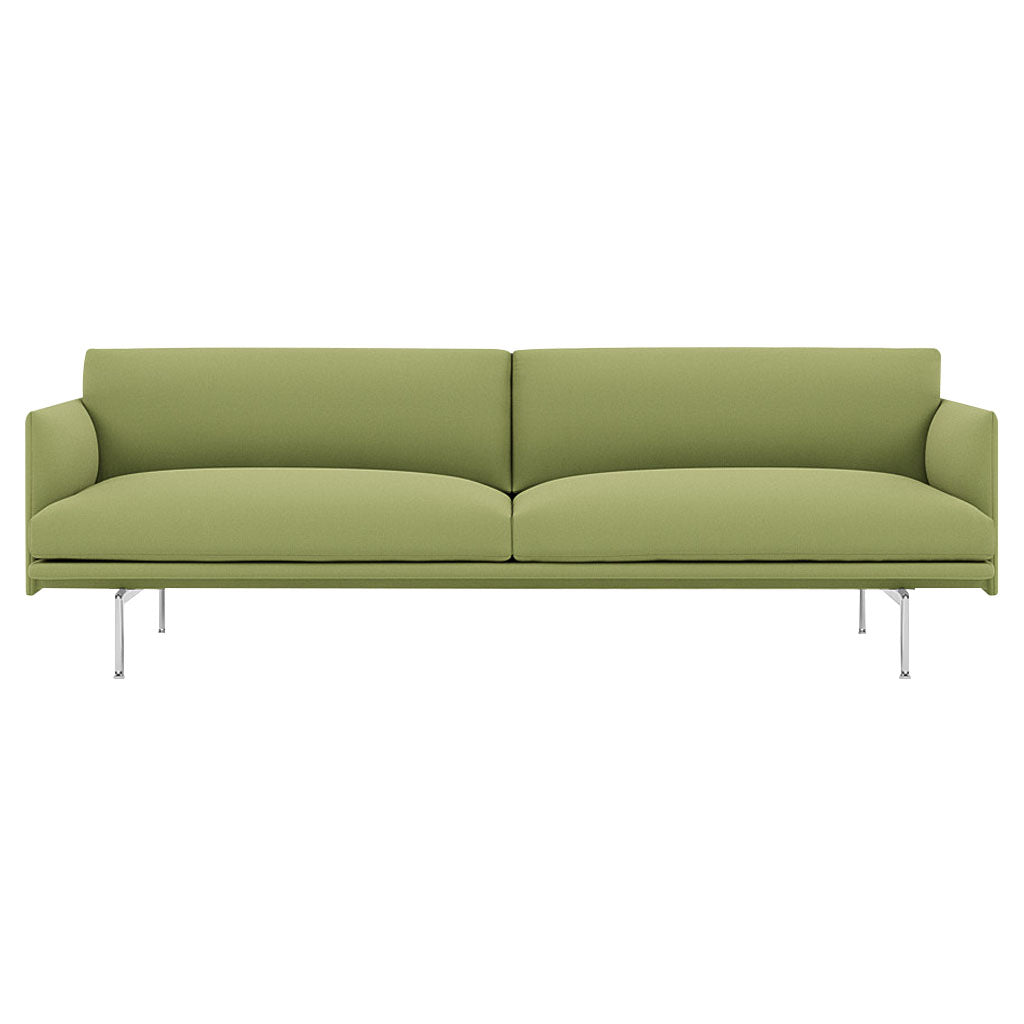 Outline 3-Seater Sofa: Polished Aluminum