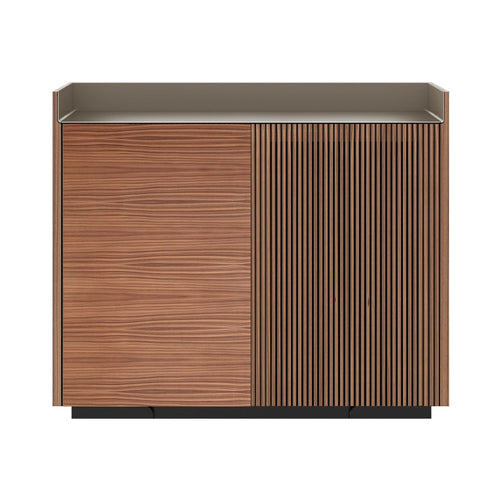 Stockholm STH225 Cupboard: Composition 1 + Super-Matt Walnut + Anodized Aluminum Bronze + Black