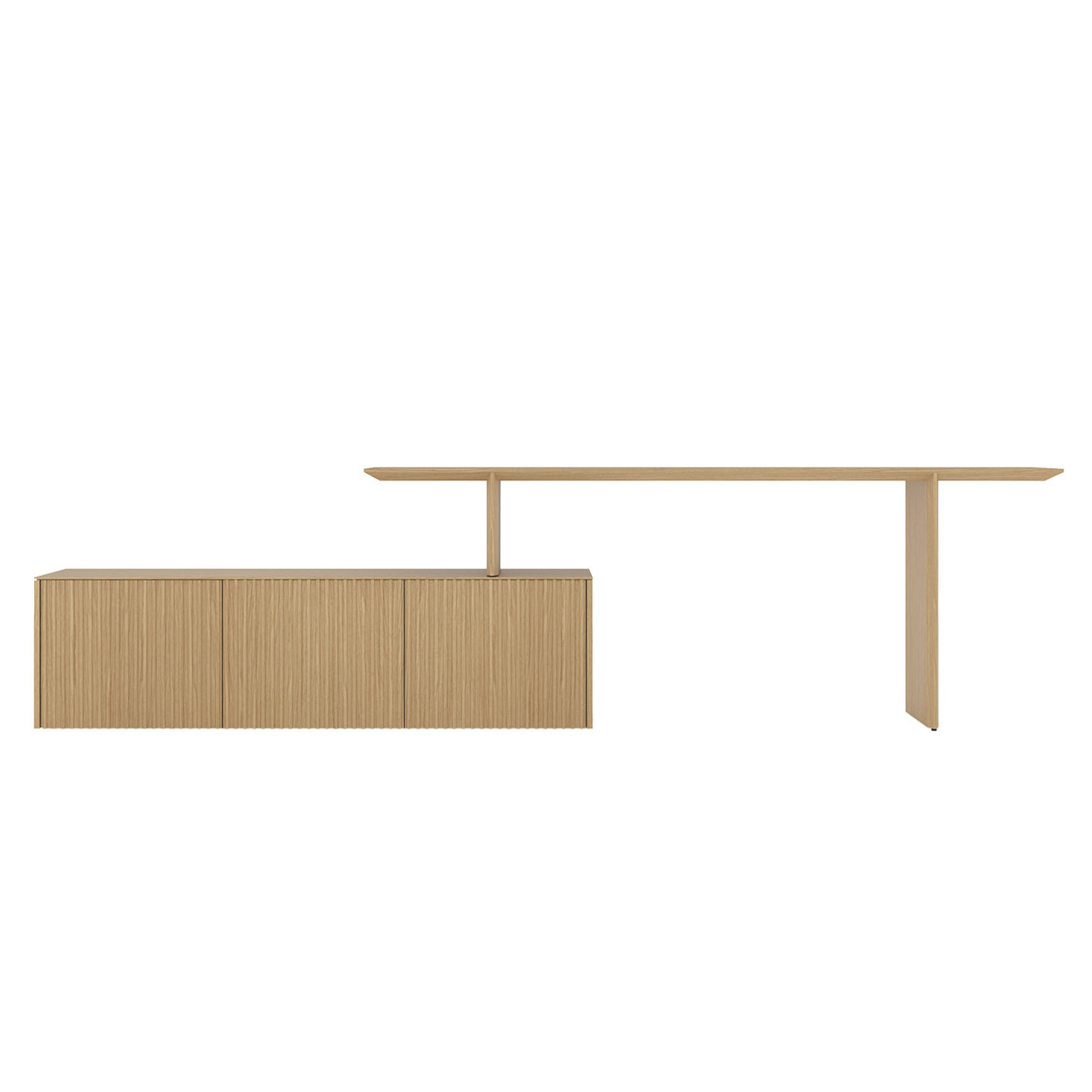 Velasca Desk: 3 Doors + Whitened Oak + Whitened Oak