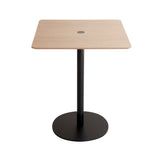 Nucleo Dining Table: Square + Black + Super-Matt Oak
