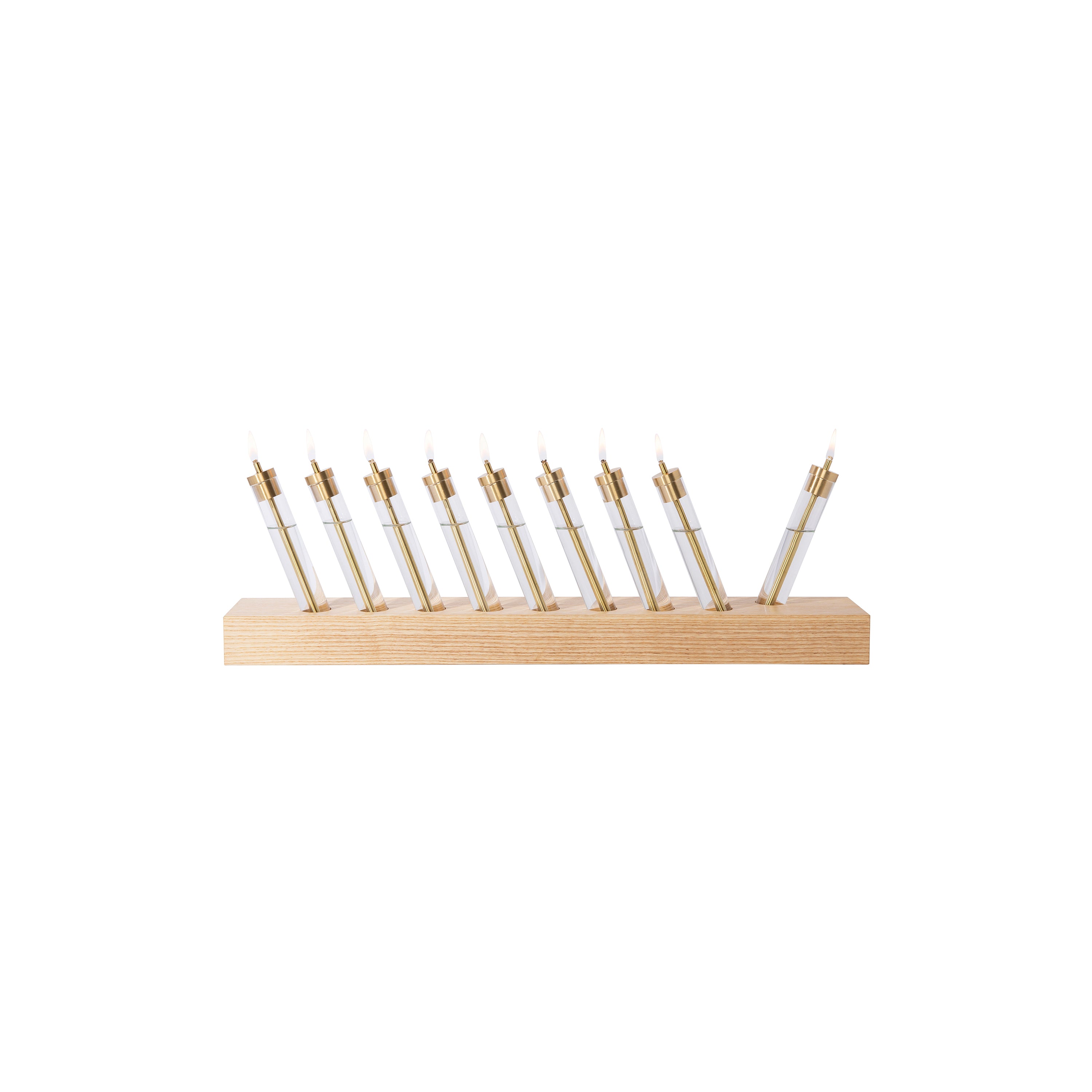 Migration Menorah: Natural Ash + Brass