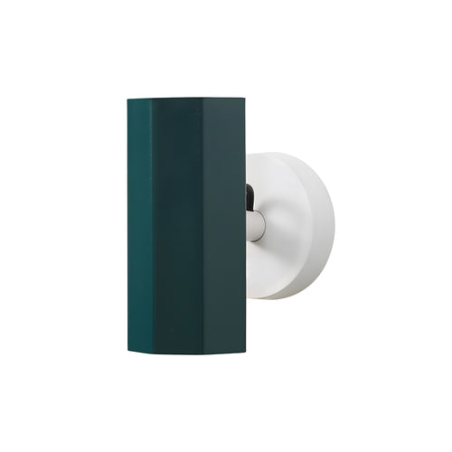Brim Sconce: Faceted + Without Switch + Emerald + Matt White 