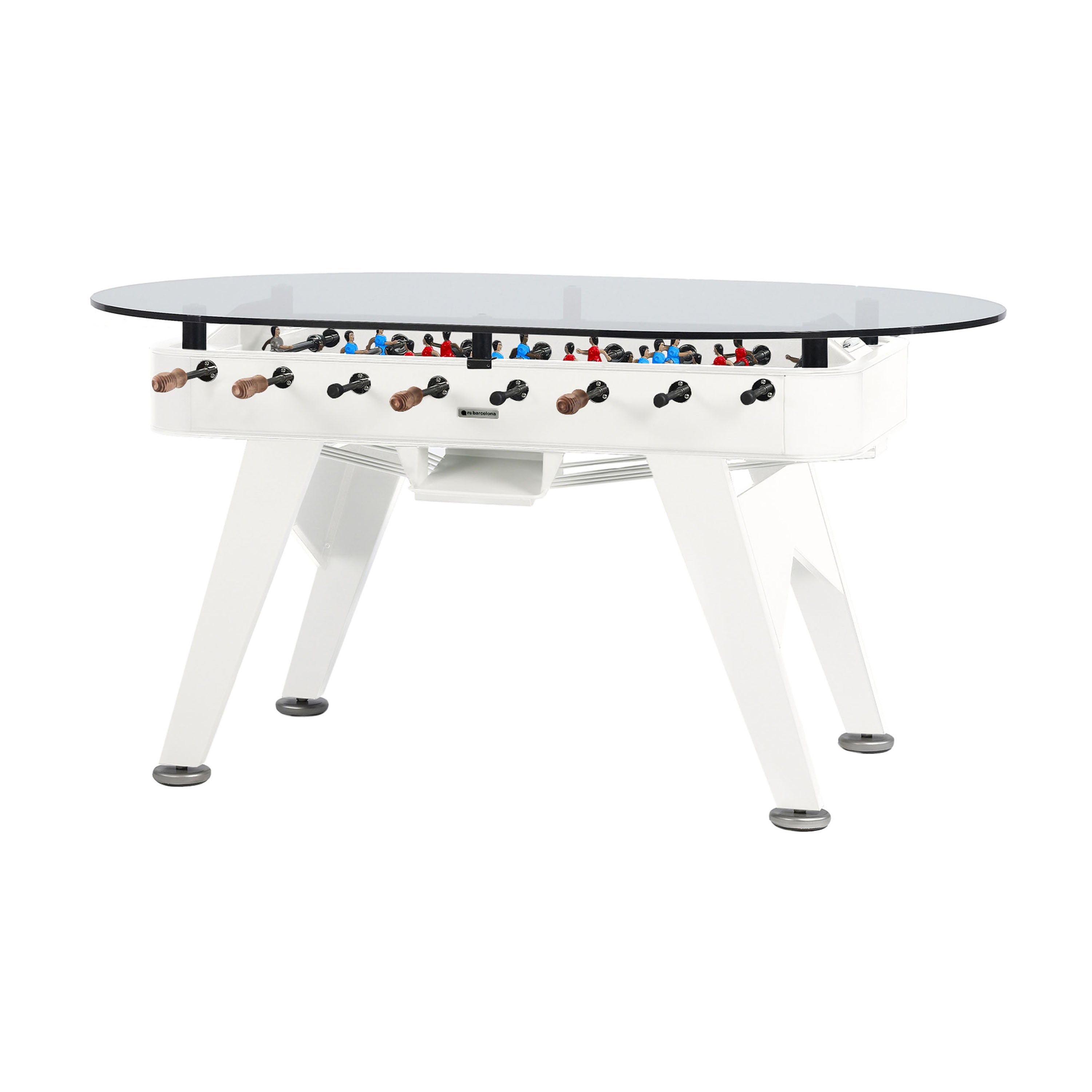 RS2 Oval Dining Football Table: Traffic White