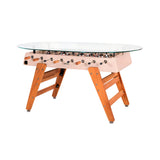 RS3 Wood Dining Football Table: Oval + Peach Rose