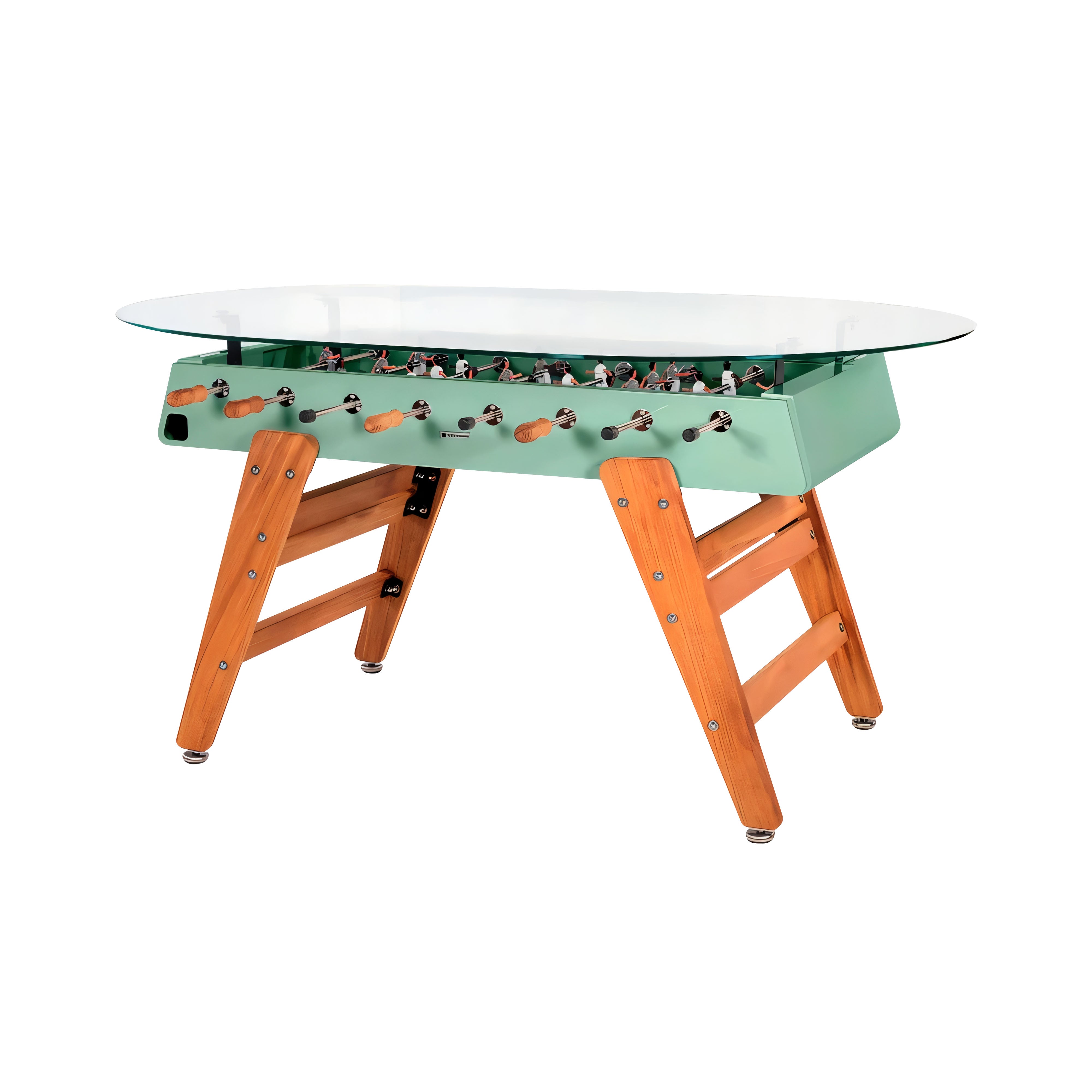 RS3 Wood Dining Football Table: Oval + Warm Sage