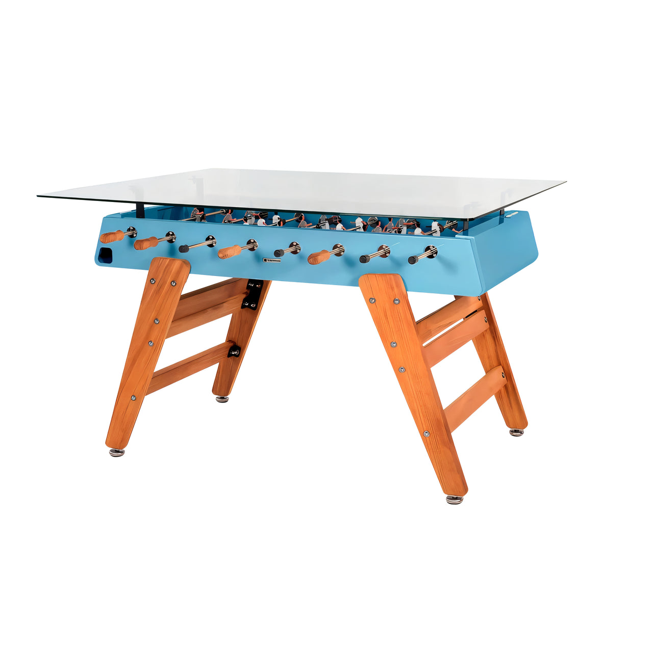 RS3 Wood Dining Football Table: Rectangle + Cool Blue