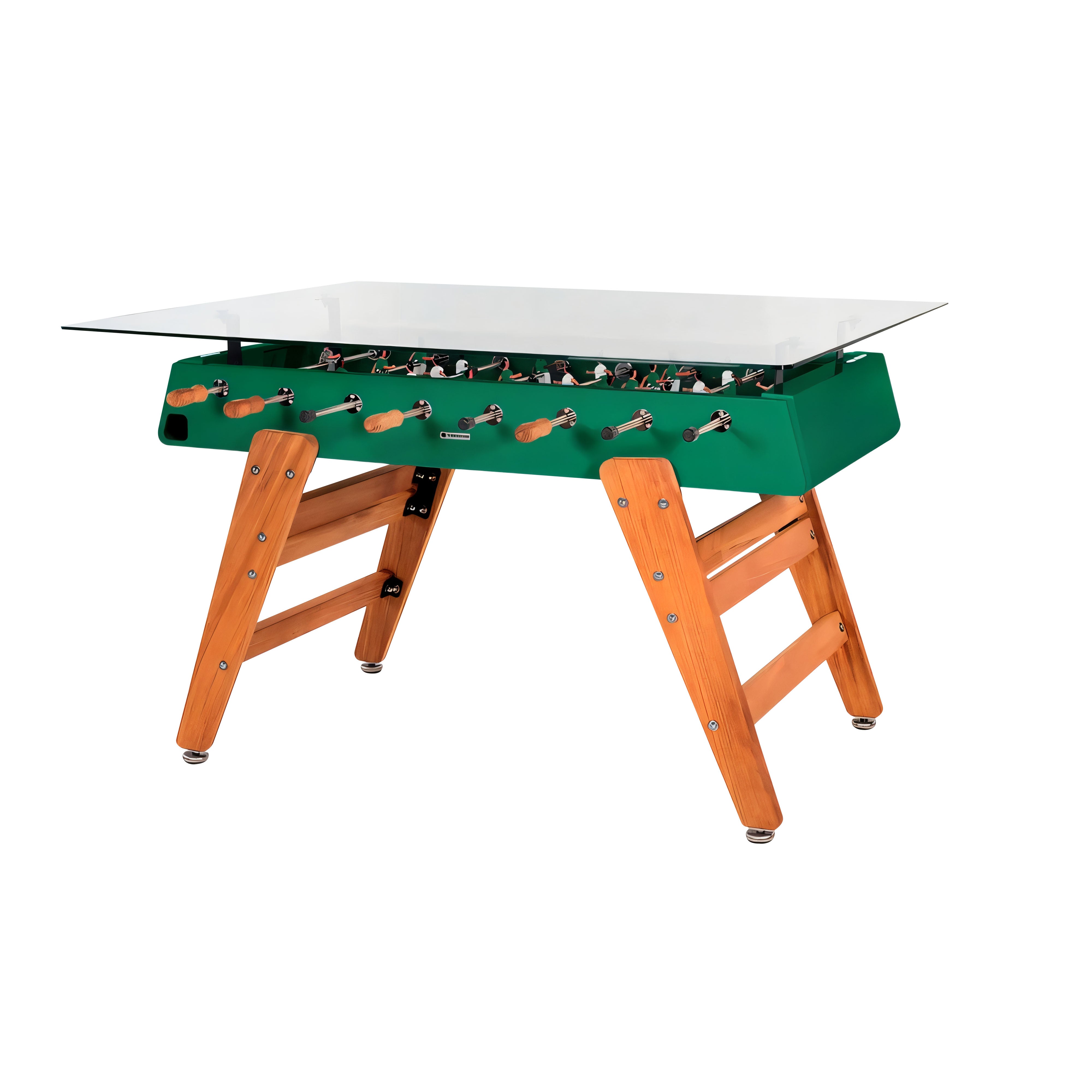 RS3 Wood Dining Football Table: Rectangle + Emerald Green