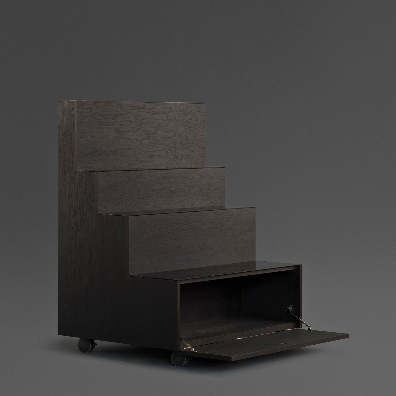 Rampa Shelf: Lacquered Oak