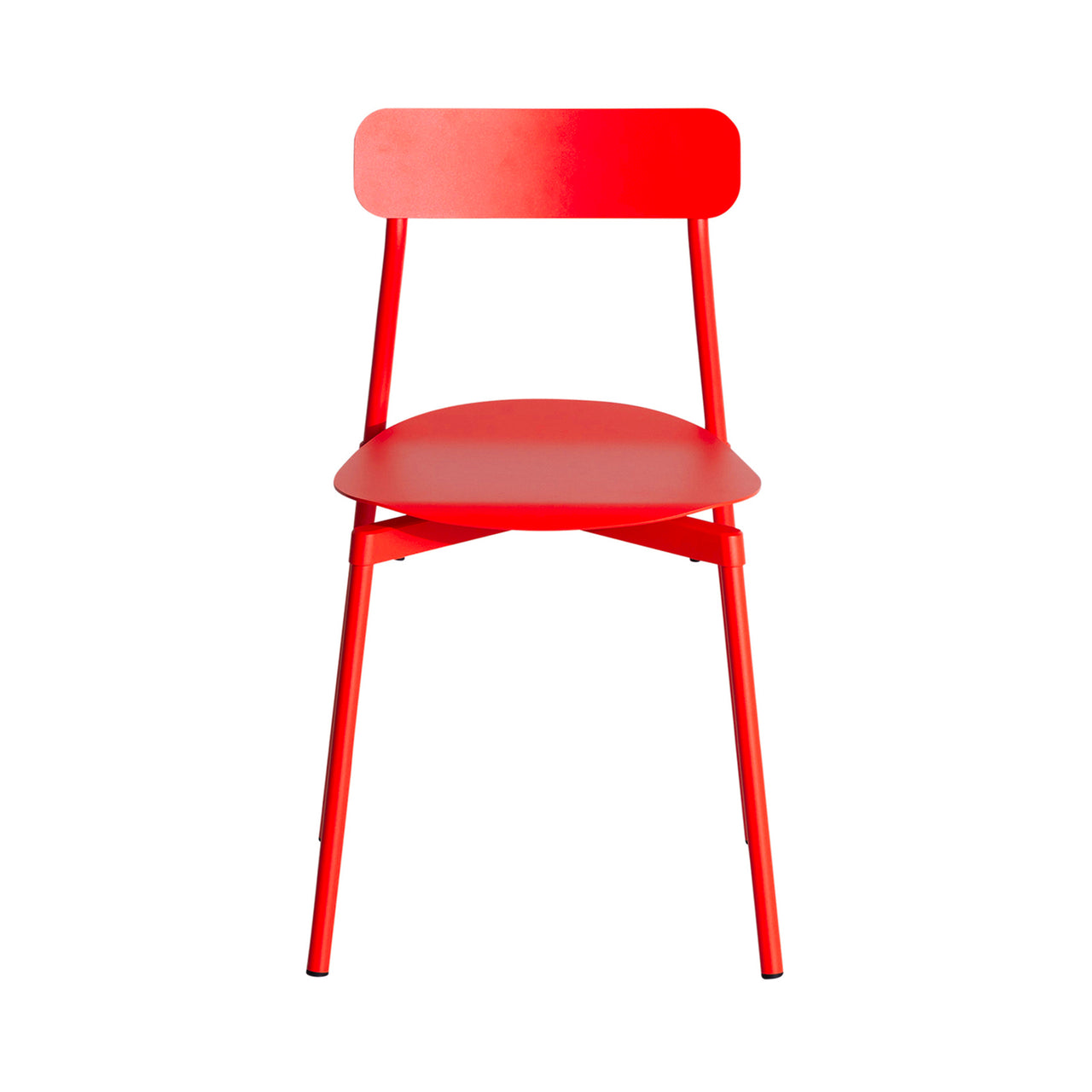 Fromme Outdoor Stacking Chair: Set of 2 + Red